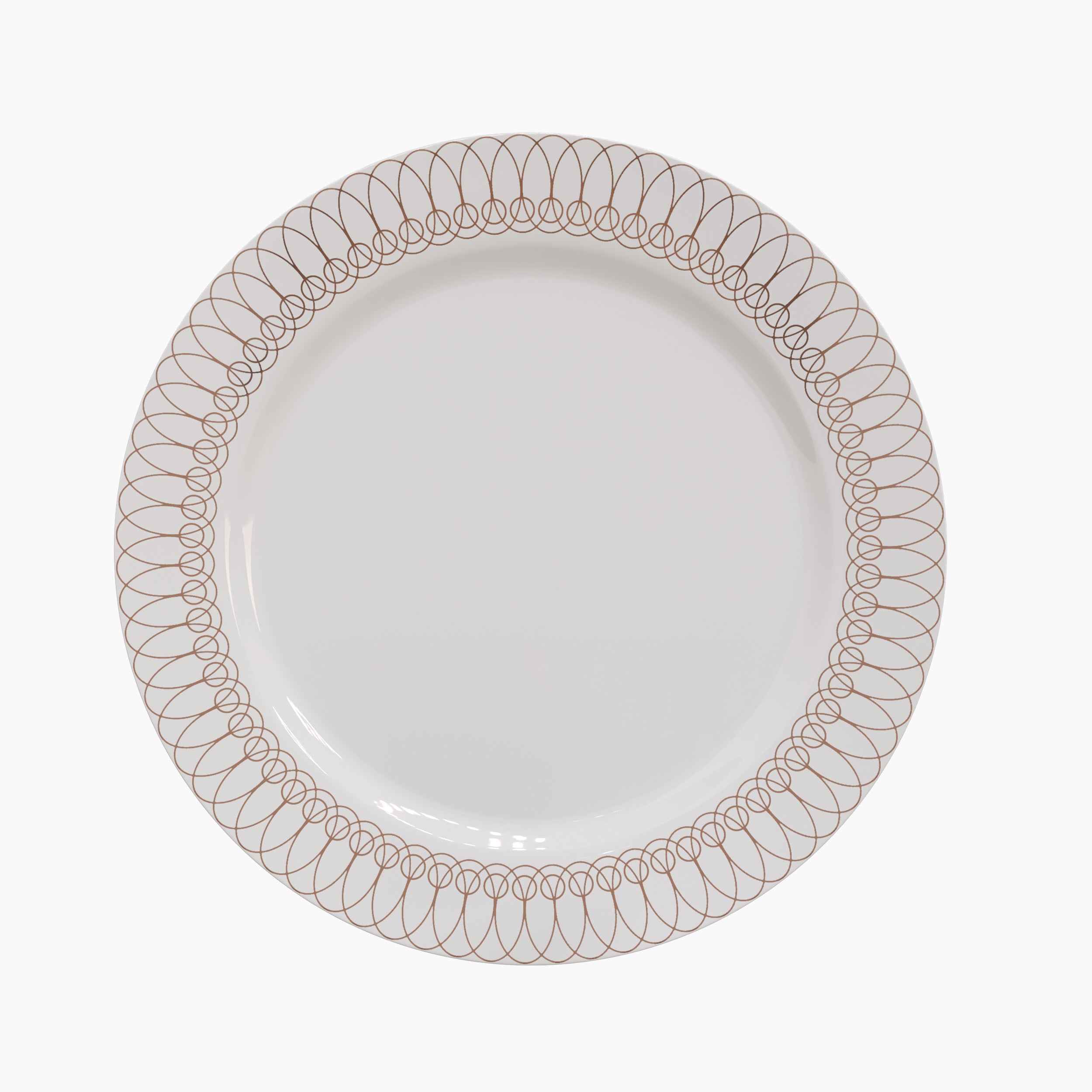 10.25 In. Rose Gold Ovals Design Plates | 240 Count