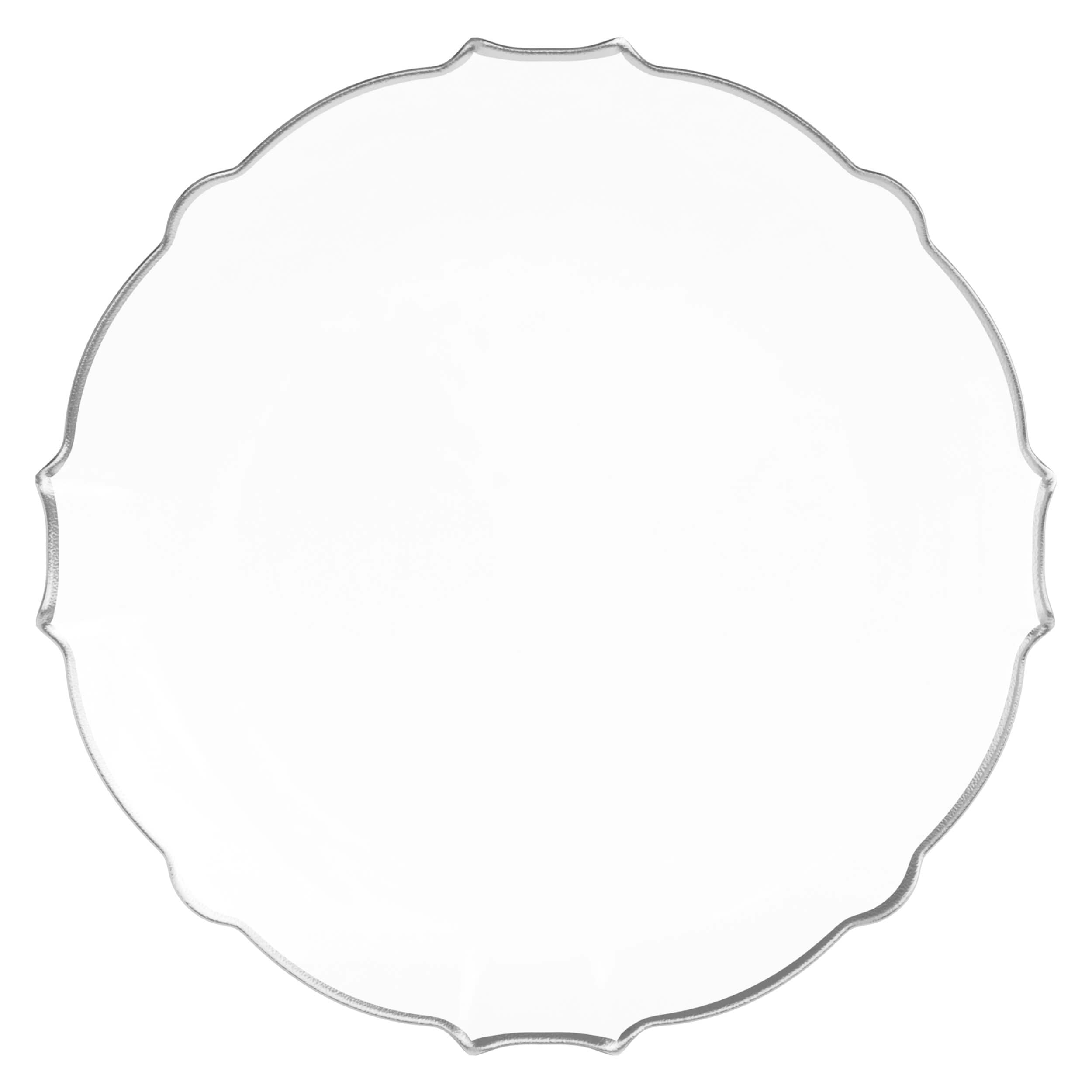 10.25 In. Clear/Silver Petal Plates | 120 Count