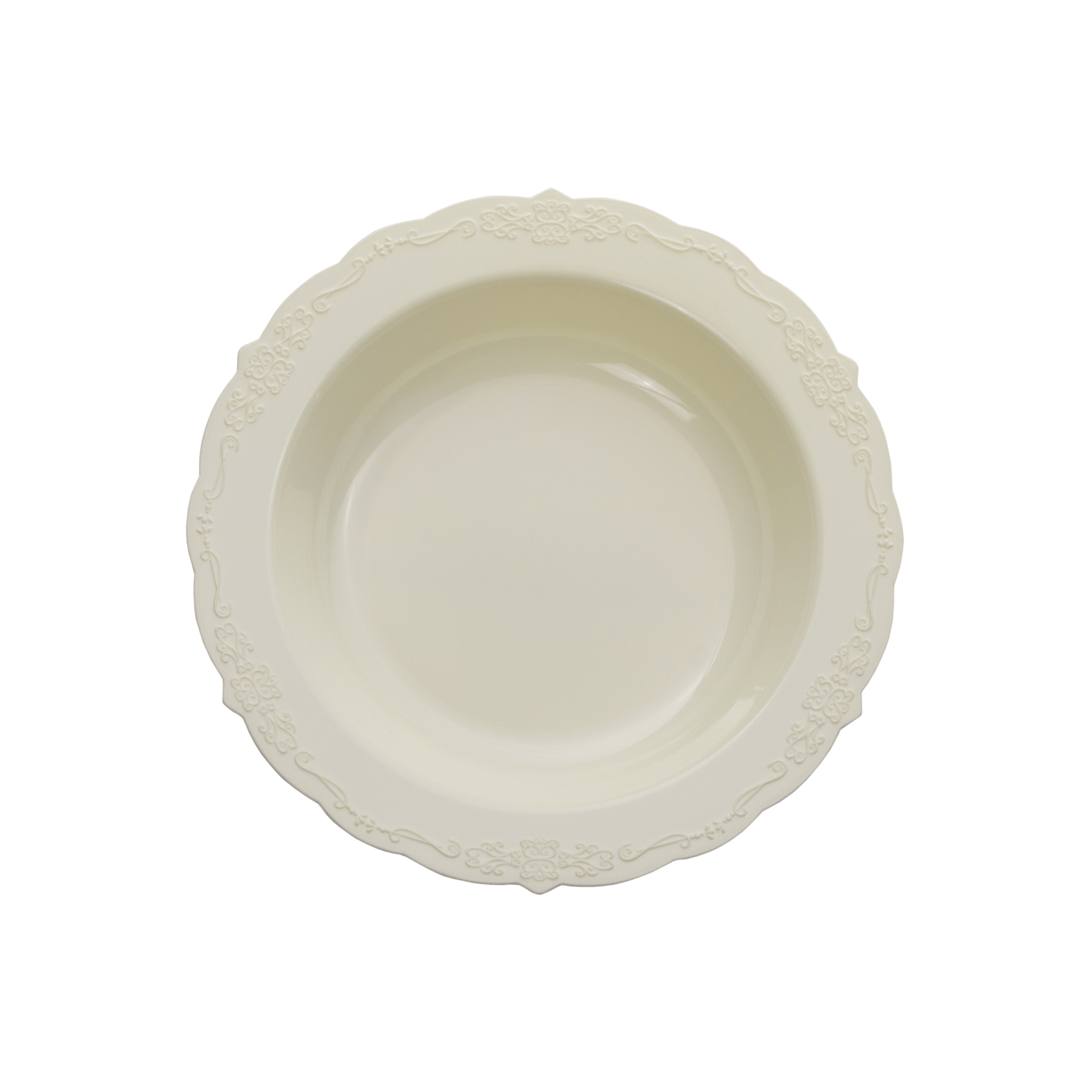 12 oz. Ivory Victorian Design Plastic Bowls (120 Count)