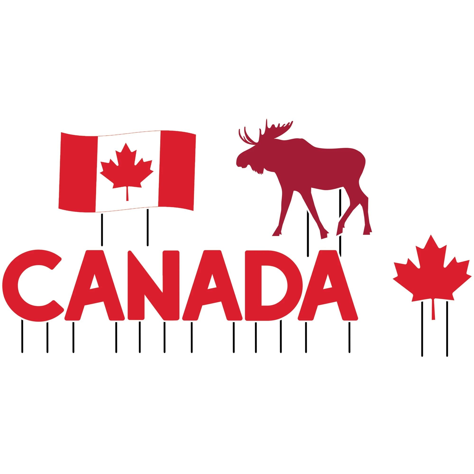 Canada Day Yard Signs, Red, 1.7-ft, 9-pk - Pack of 2 – Shluchim Supplies