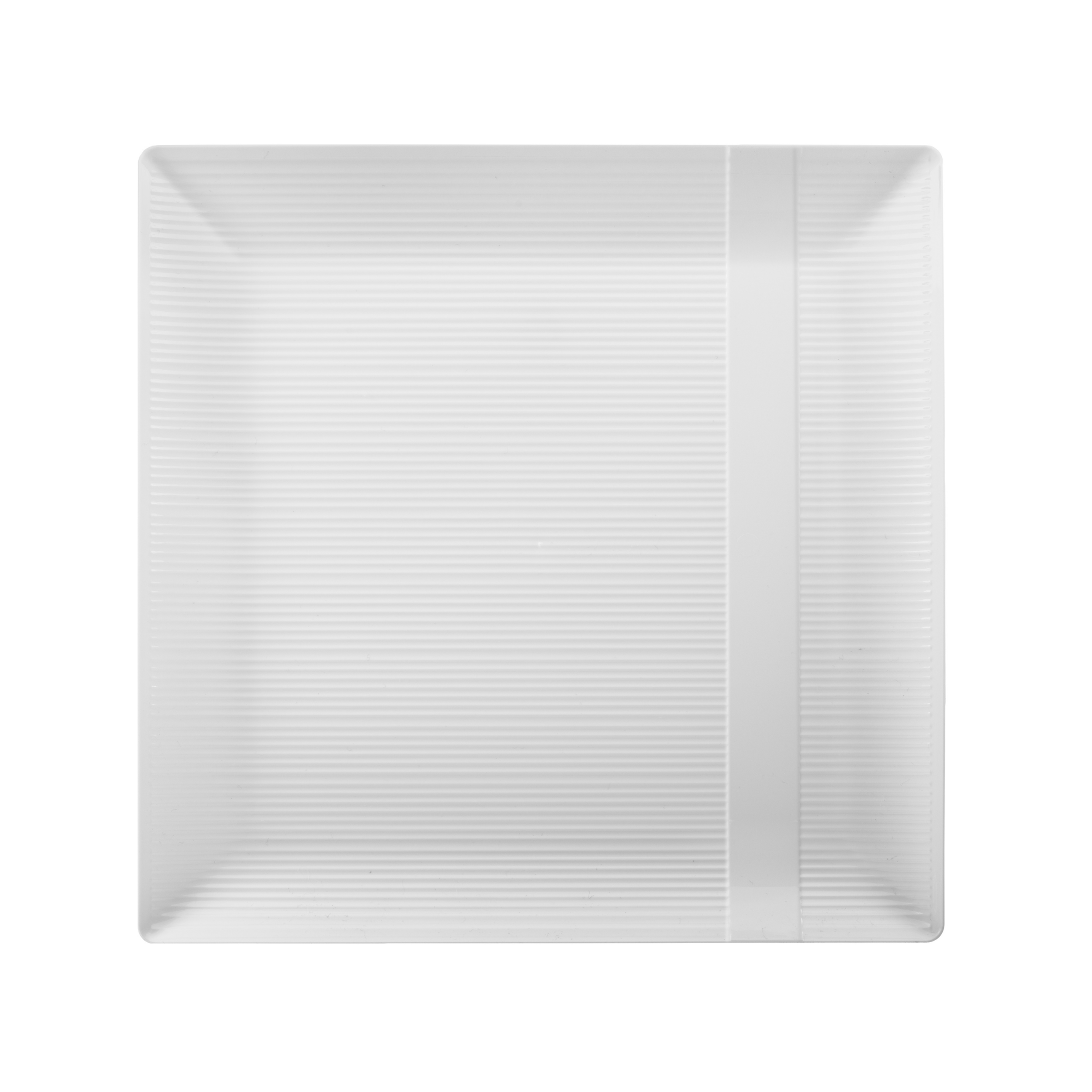 10.25" Zen Ridged White Square Plastic Plates (120 Count)