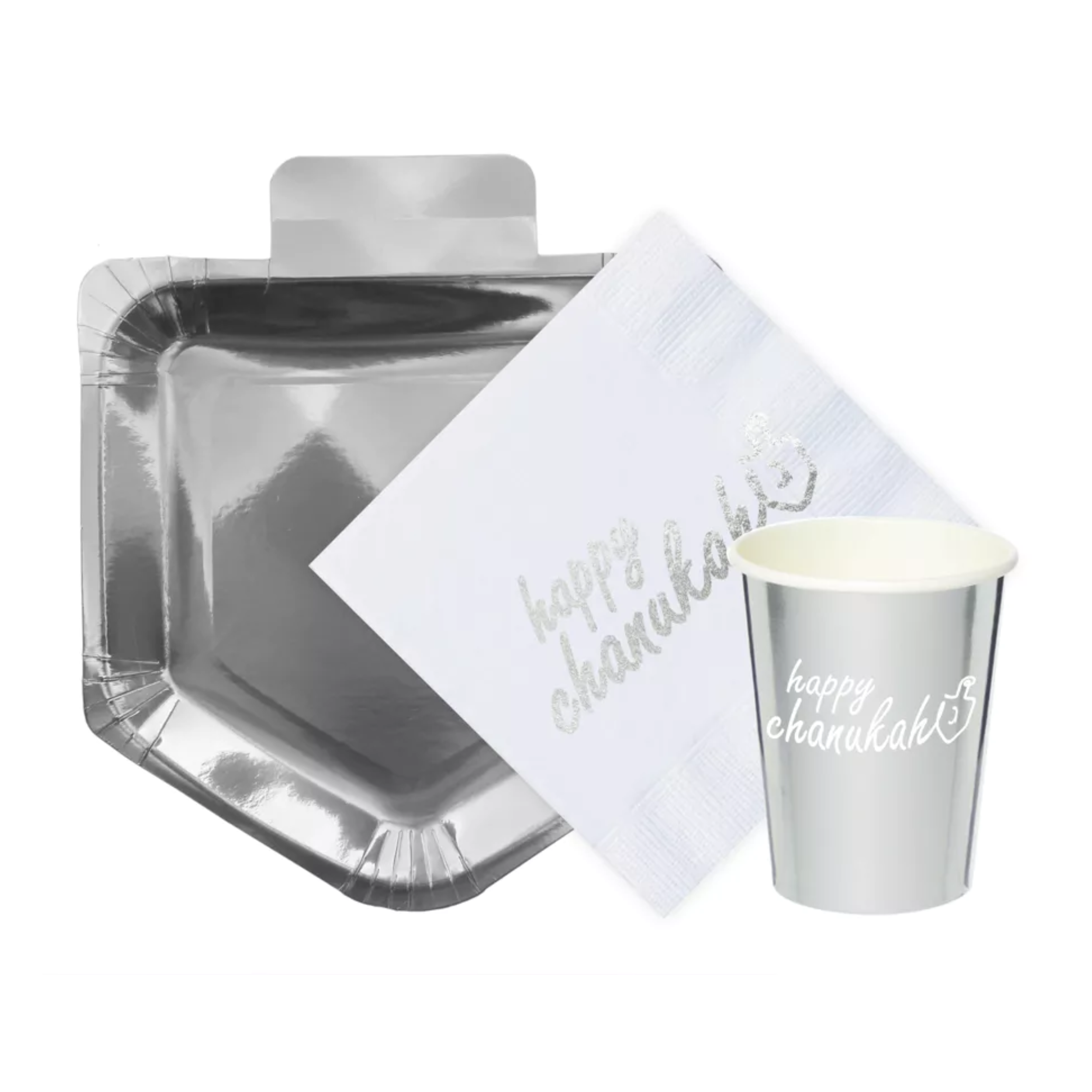 Silver Dreidel Plate (100 Count)