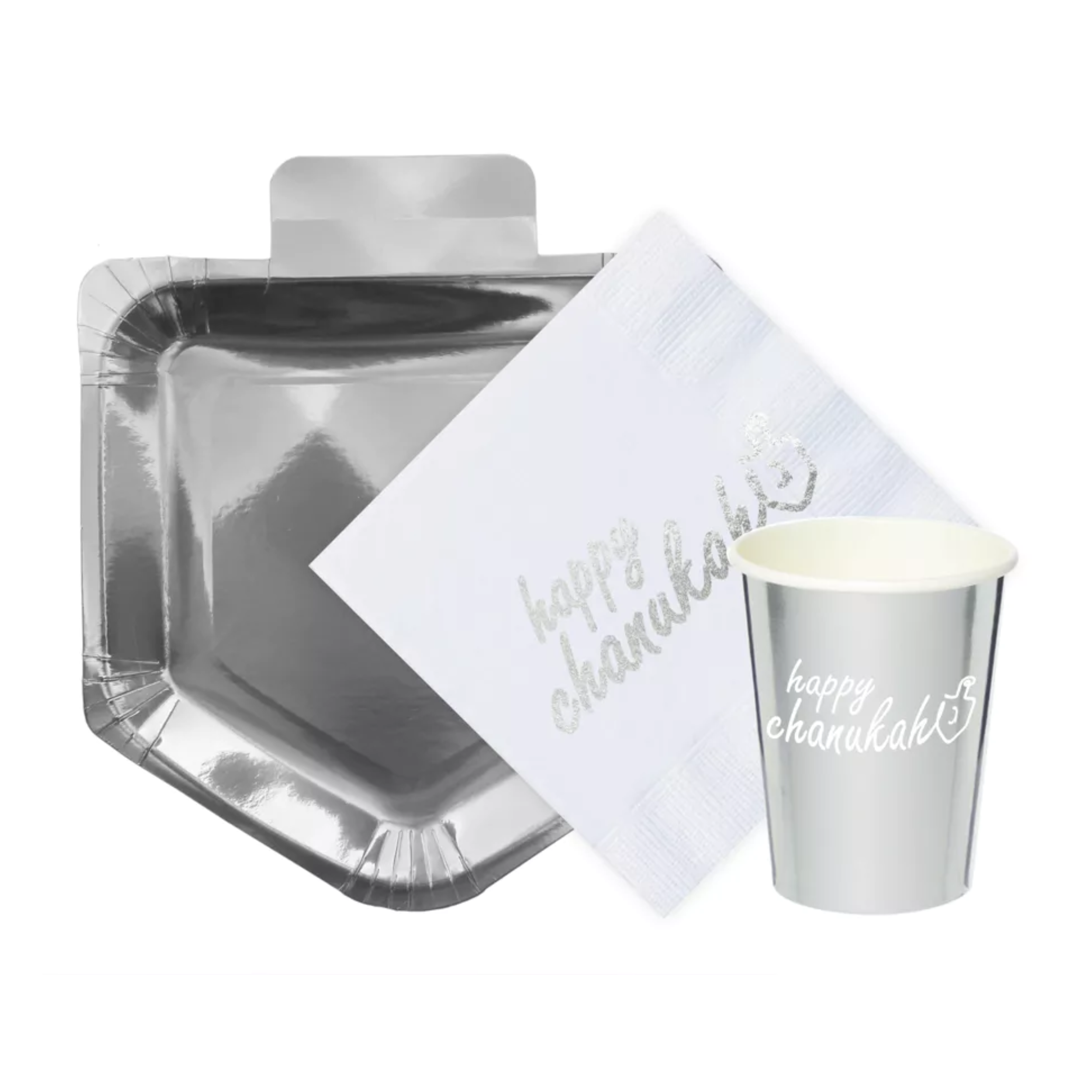 Silver Chanukah Paper Cups (100 Count)