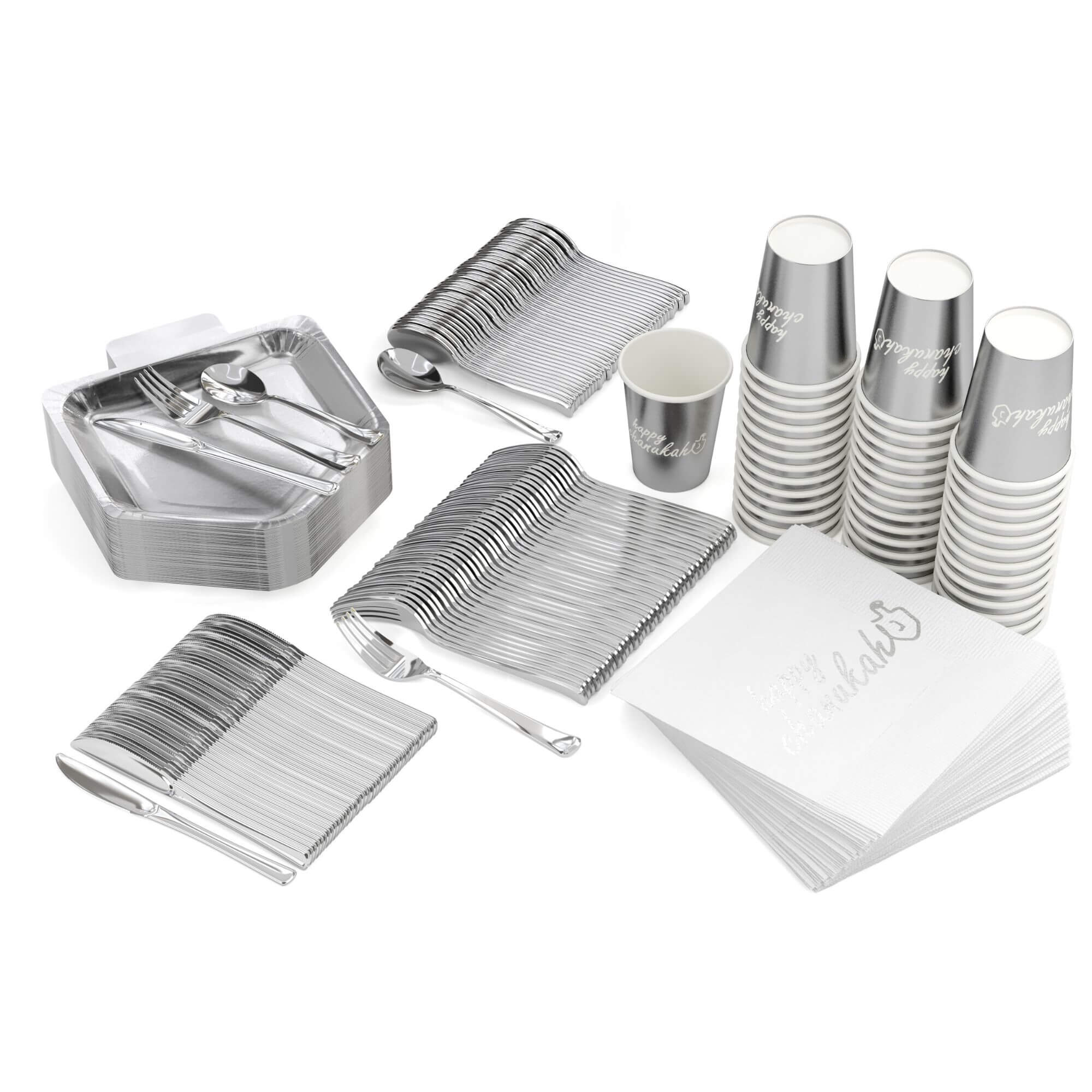 Service for 20 | Silver Dreidel Chanukah Combo Set