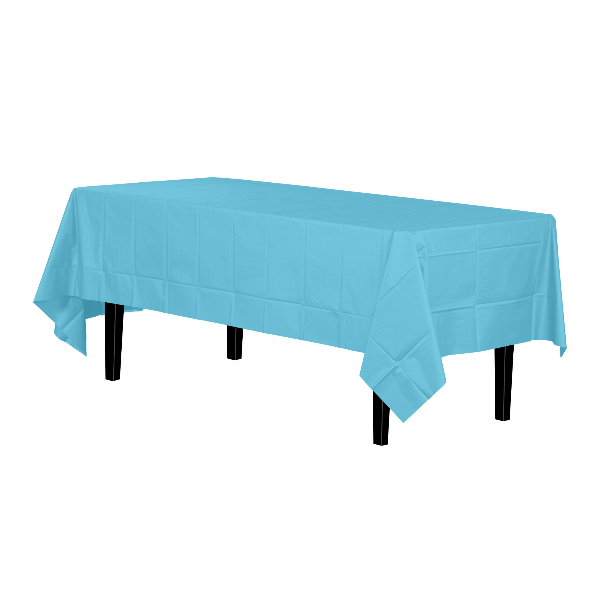 Light Blue Plastic Tablecloth | 48 Count