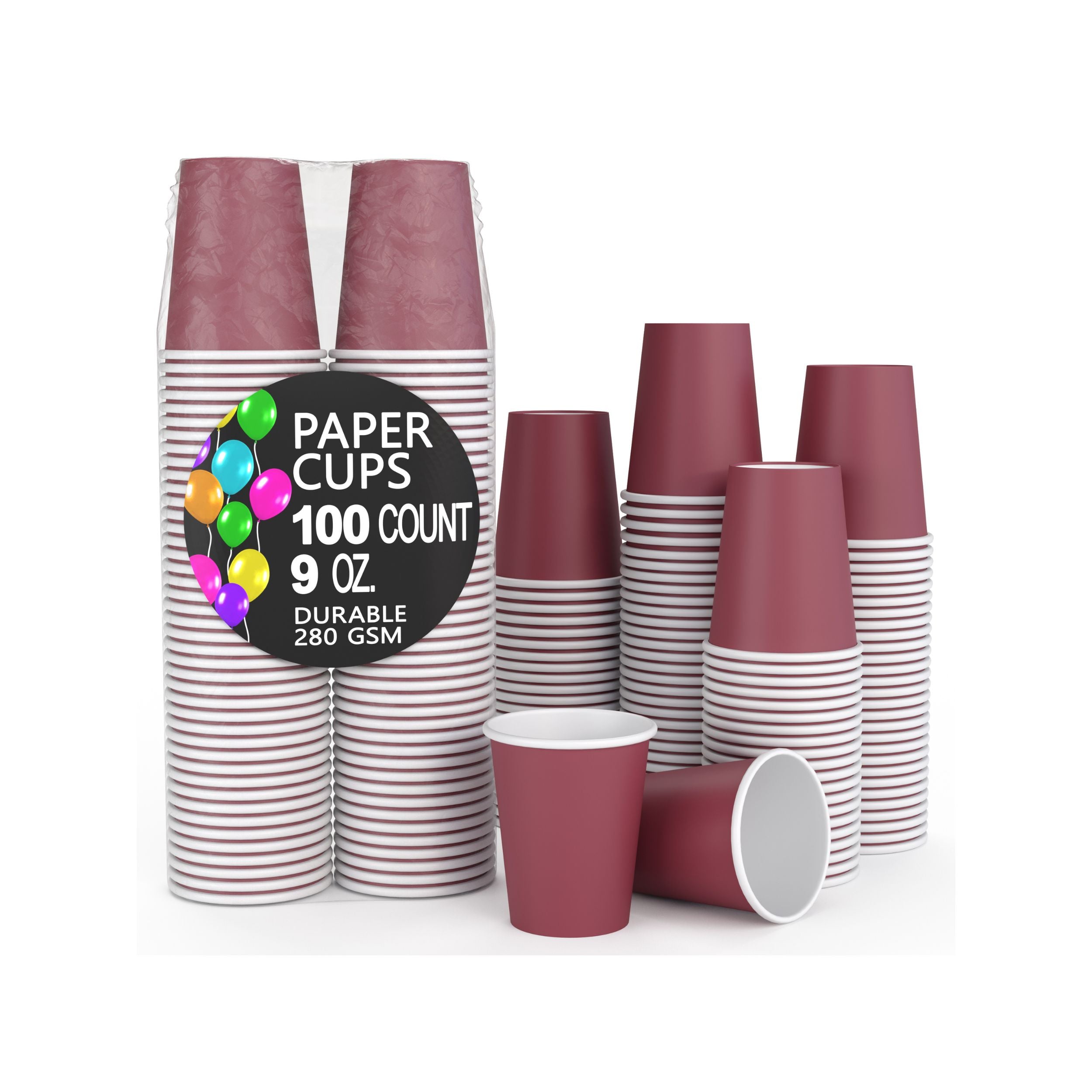 9 Oz. Burgundy Paper Cups | 500 Count