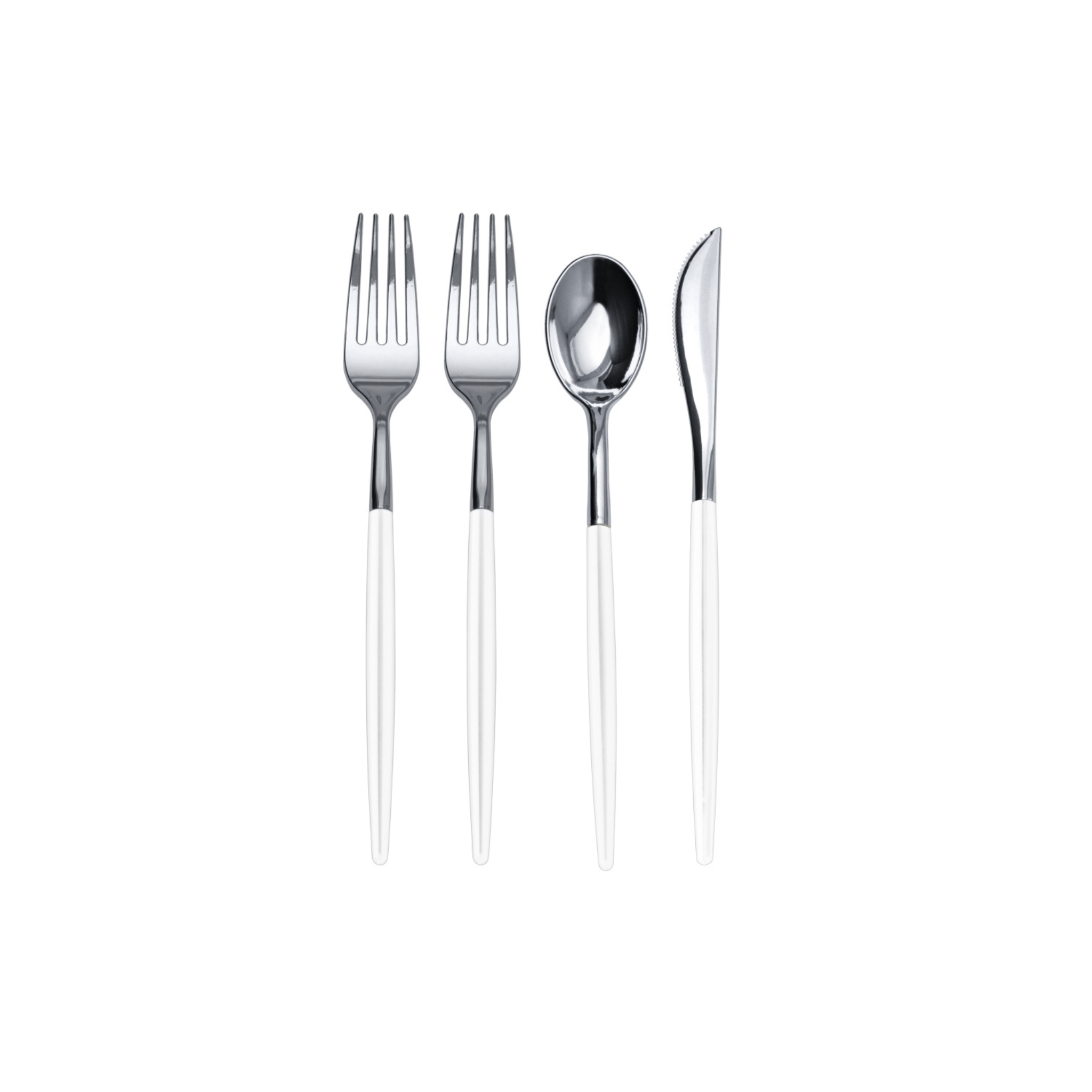 80 Piece White/Silver Cutlery Combo Set