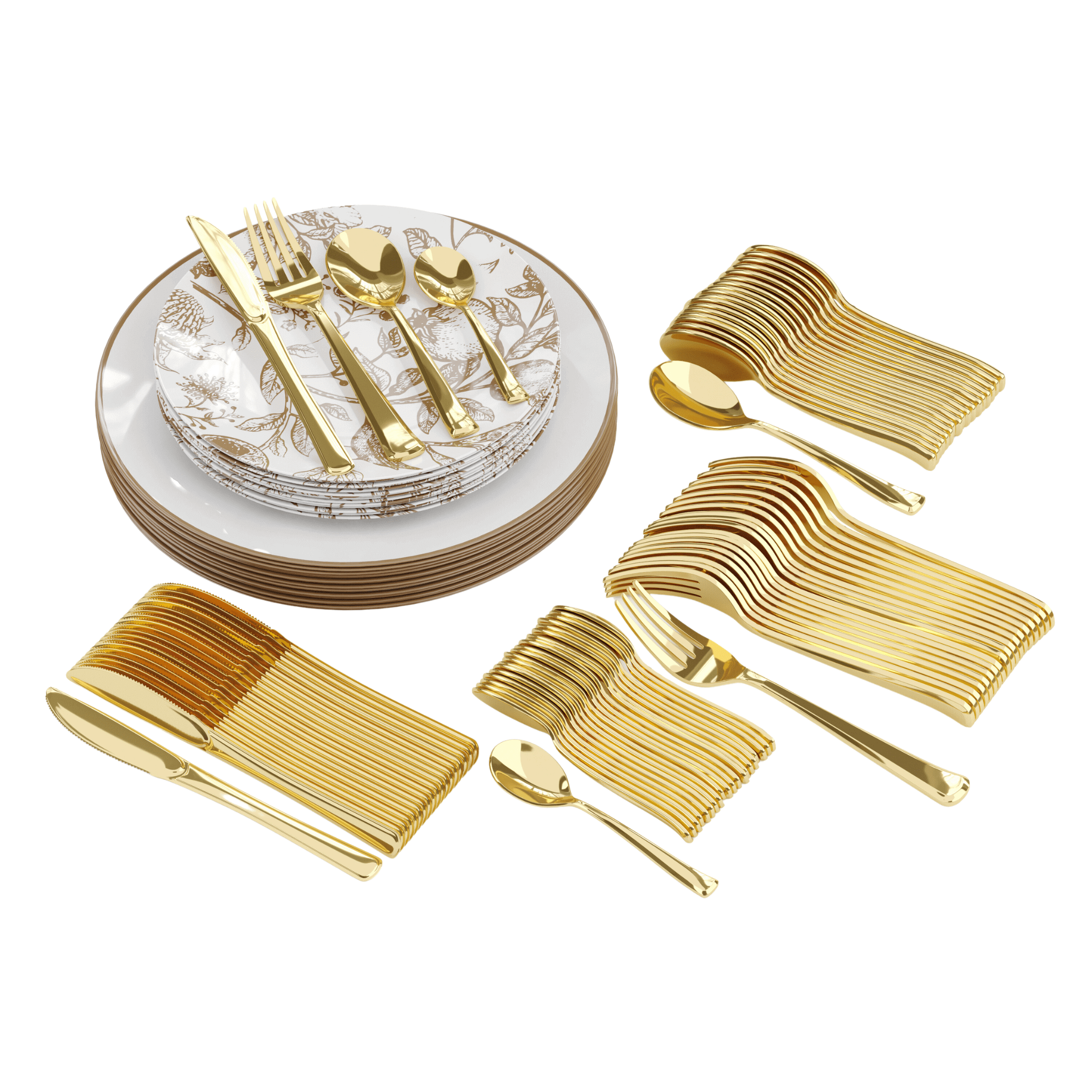 140 Piece Pomegranate Combo Set | Serves 20 Guests