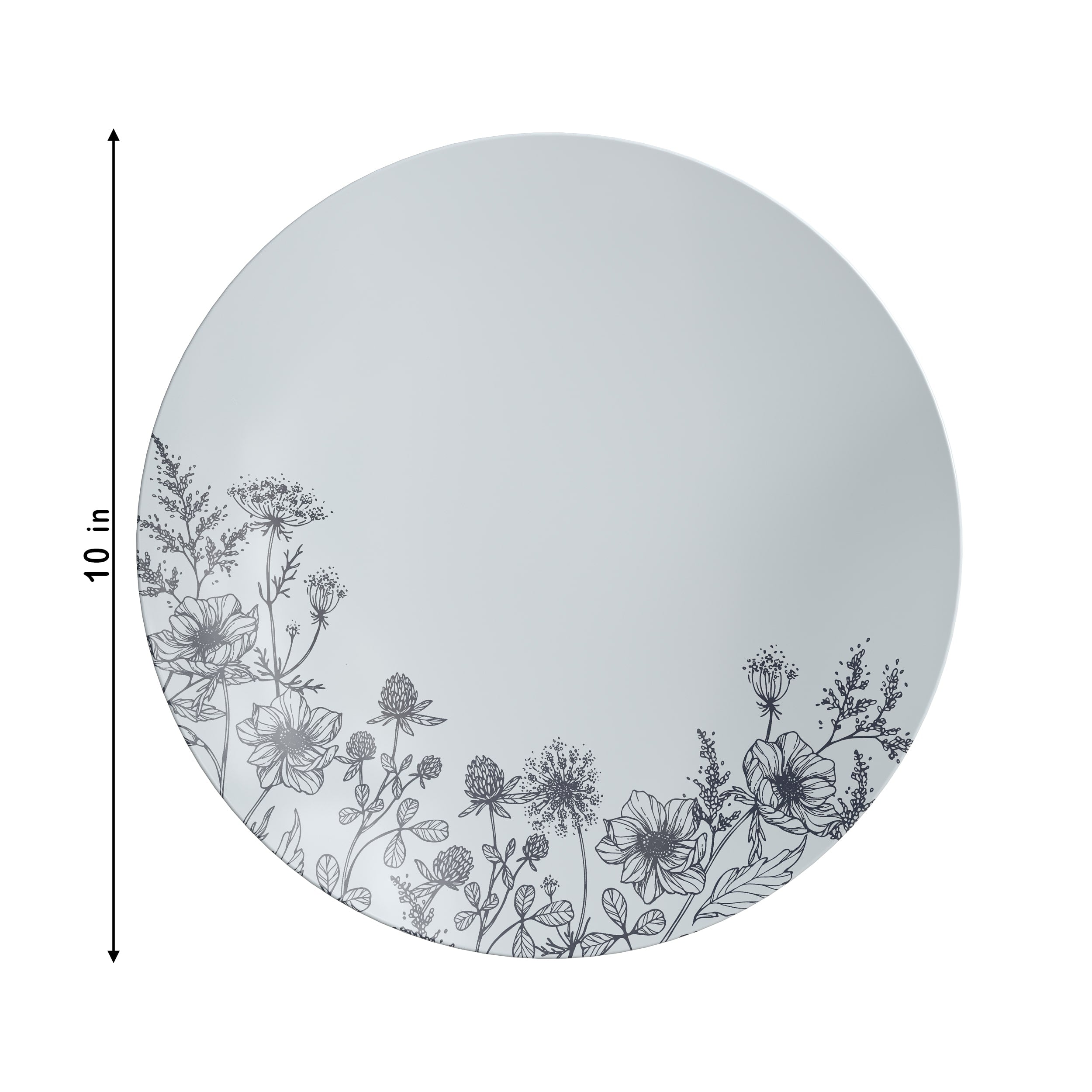10 In. Dandelion Bloom Design Plastic Plates | 120 Count