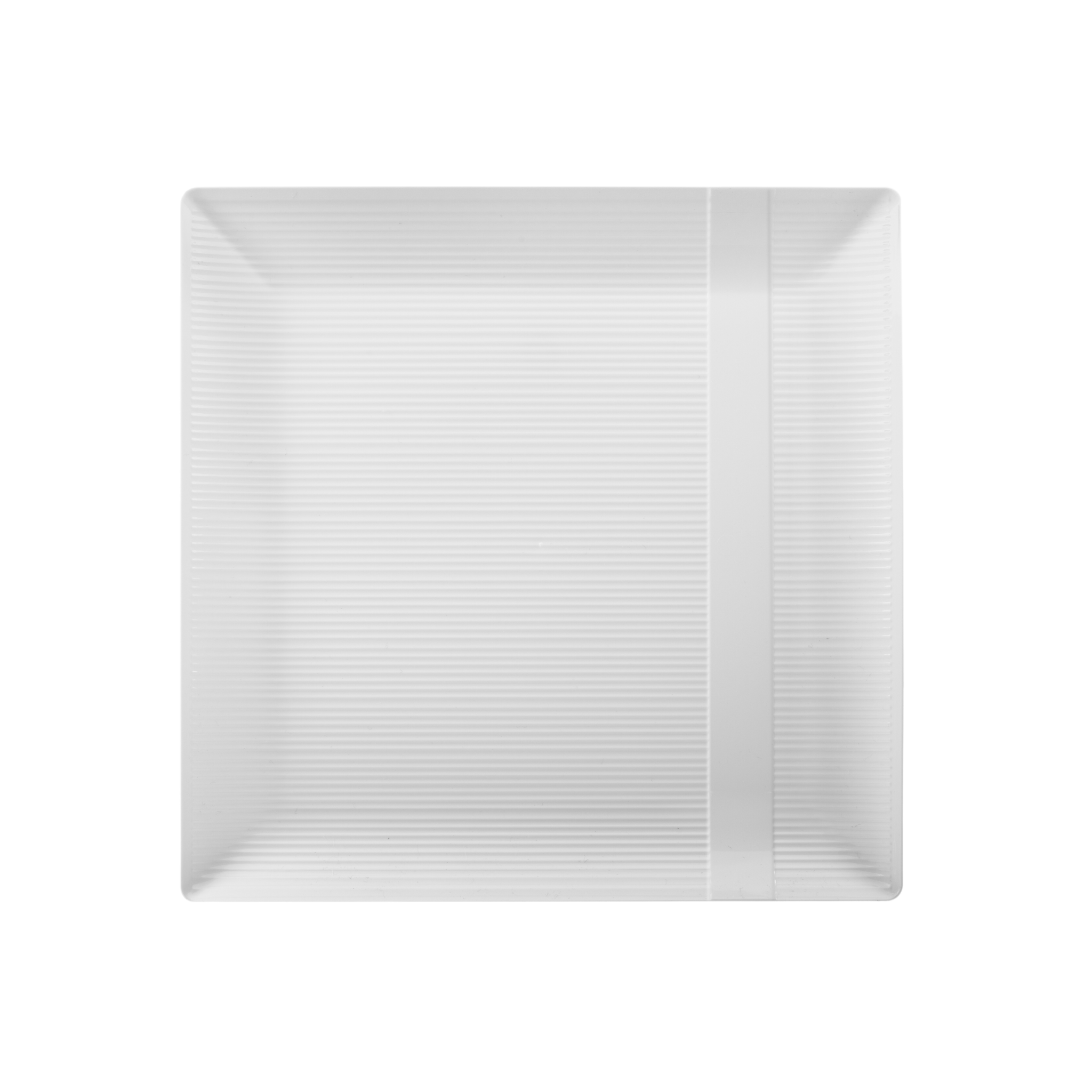 9" Zen Ridged White Square Plastic Plates (120 Count)