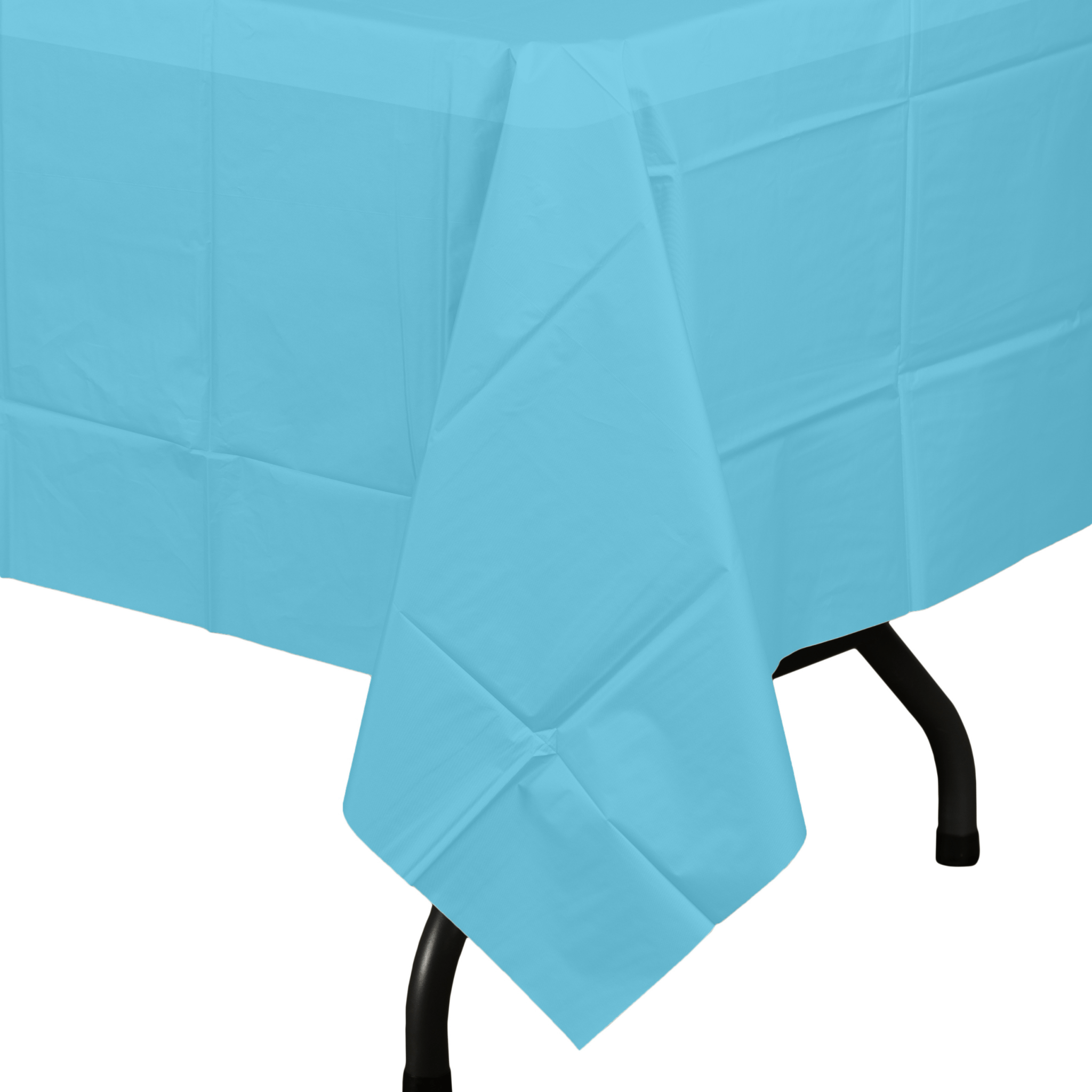 Light Blue Plastic Tablecloth | 48 Count