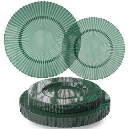 Emerald Gemstone Essentials Set | Dinner & Salad Plates | Serves 120
