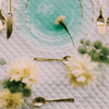 560 Piece Mint/Gold Petal Combo Set | Serves 80 Guests