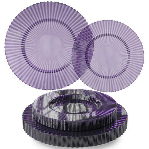 Amethyst Gemstone Essentials Set | Dinner & Salad Plates | Serves 120