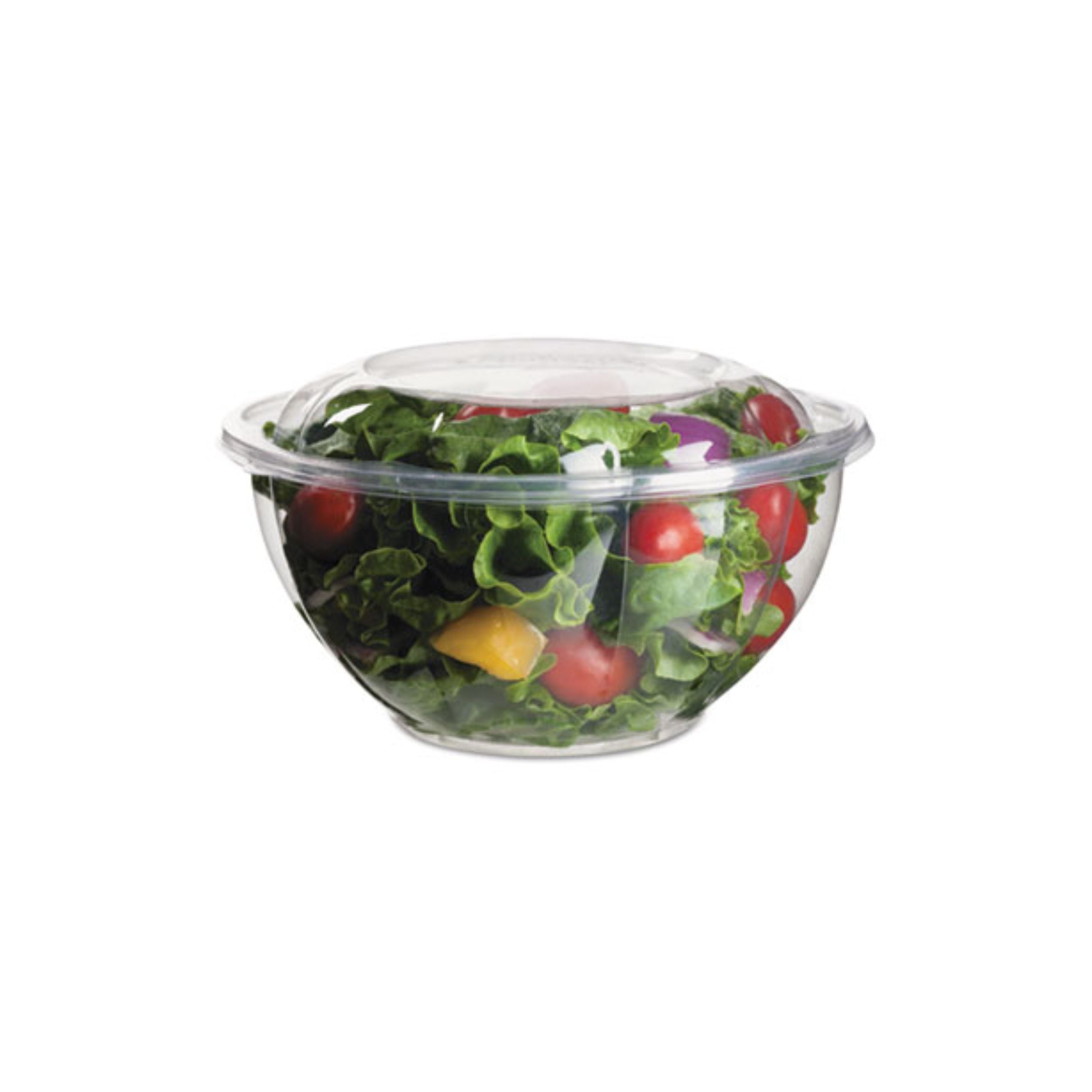 24 Oz. Disposable Salad Bowl To Go With Lids | 150 Sets