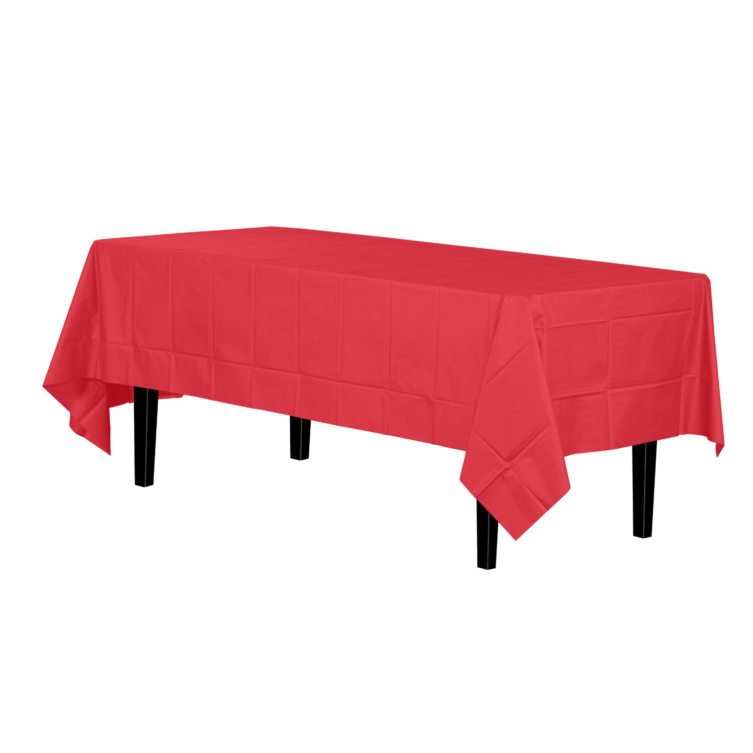 Premium Red Plastic Tablecloth | 96 Count