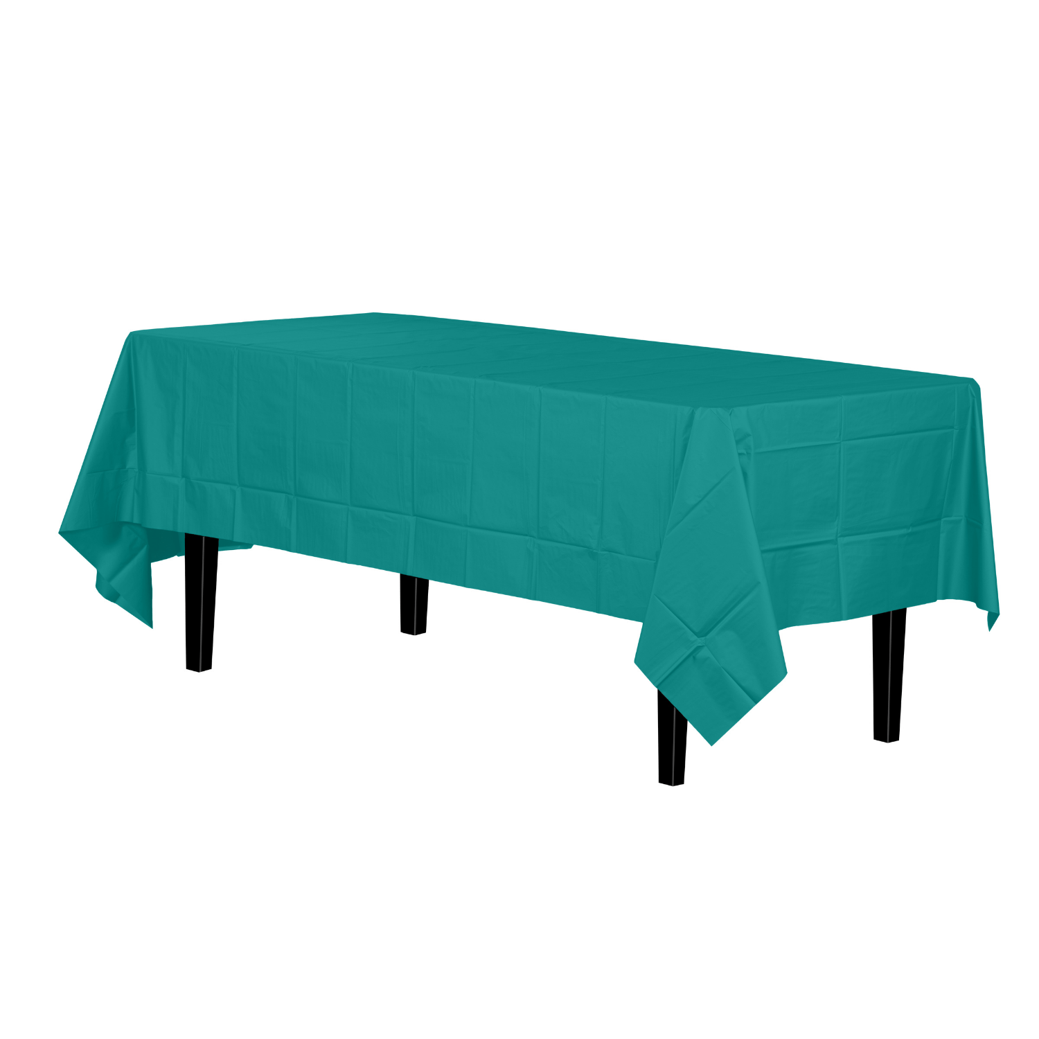 Premium Teal Plastic Tablecloth | 96 Count