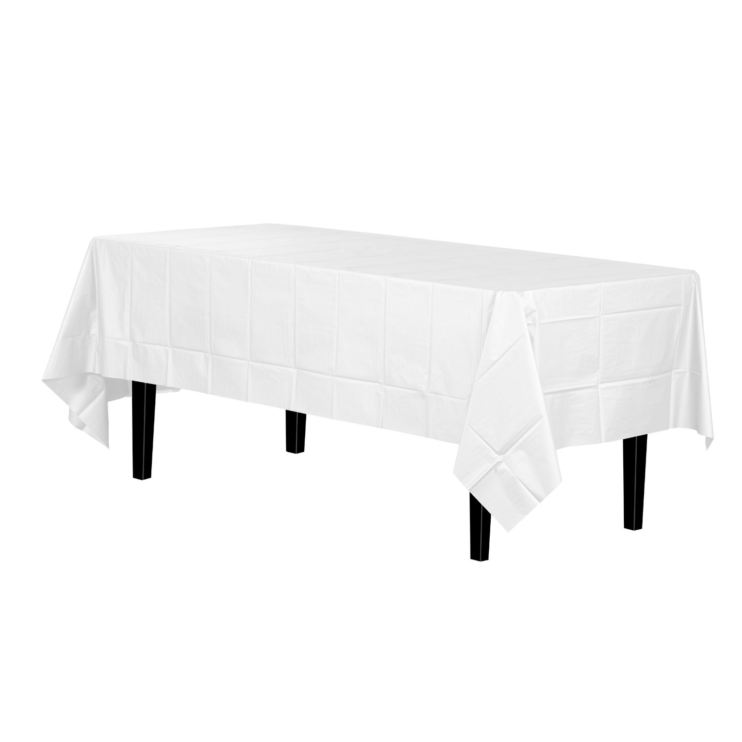Premium White Plastic Tablecloth | 96 Count