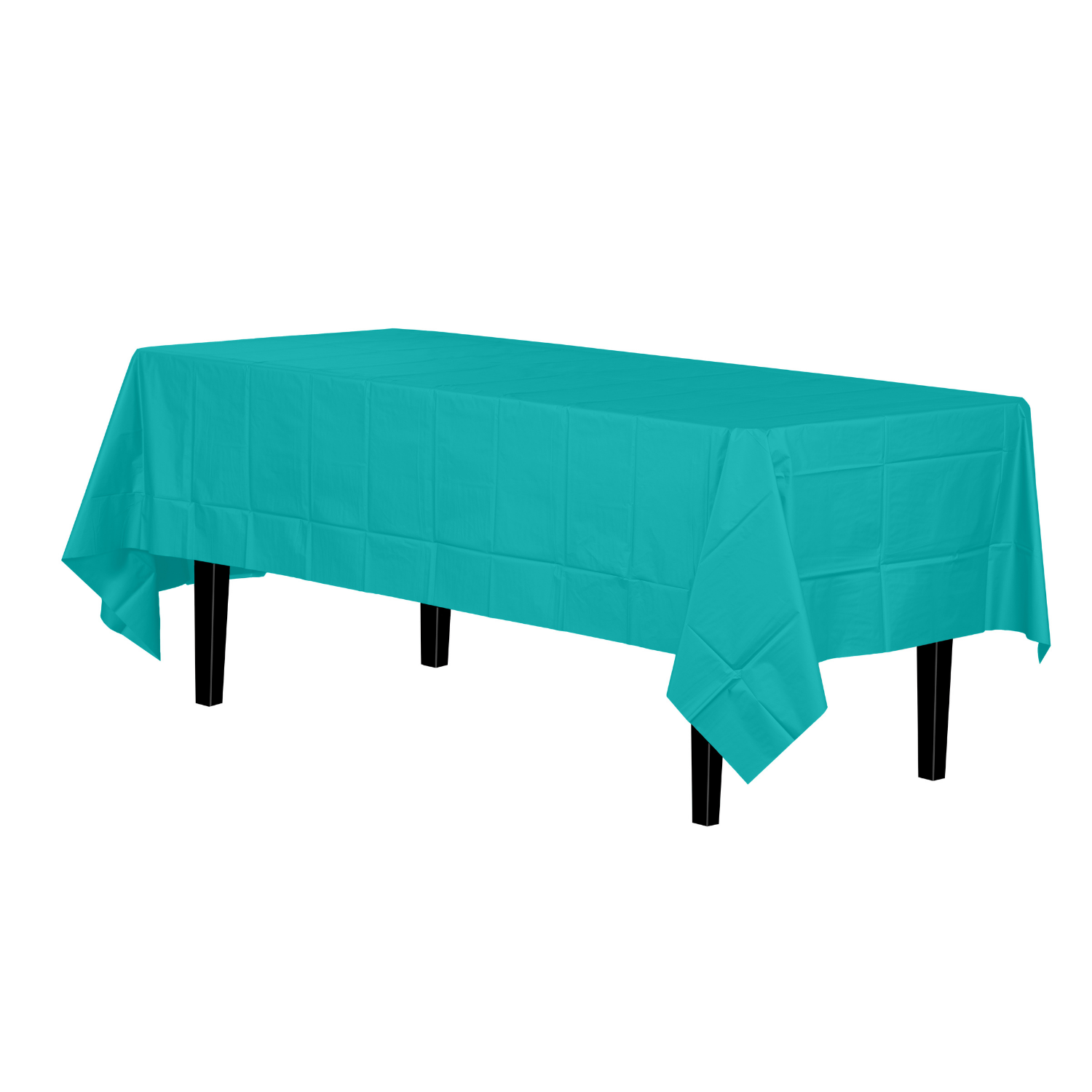 Aqua Plastic Tablecloth | 48 Count