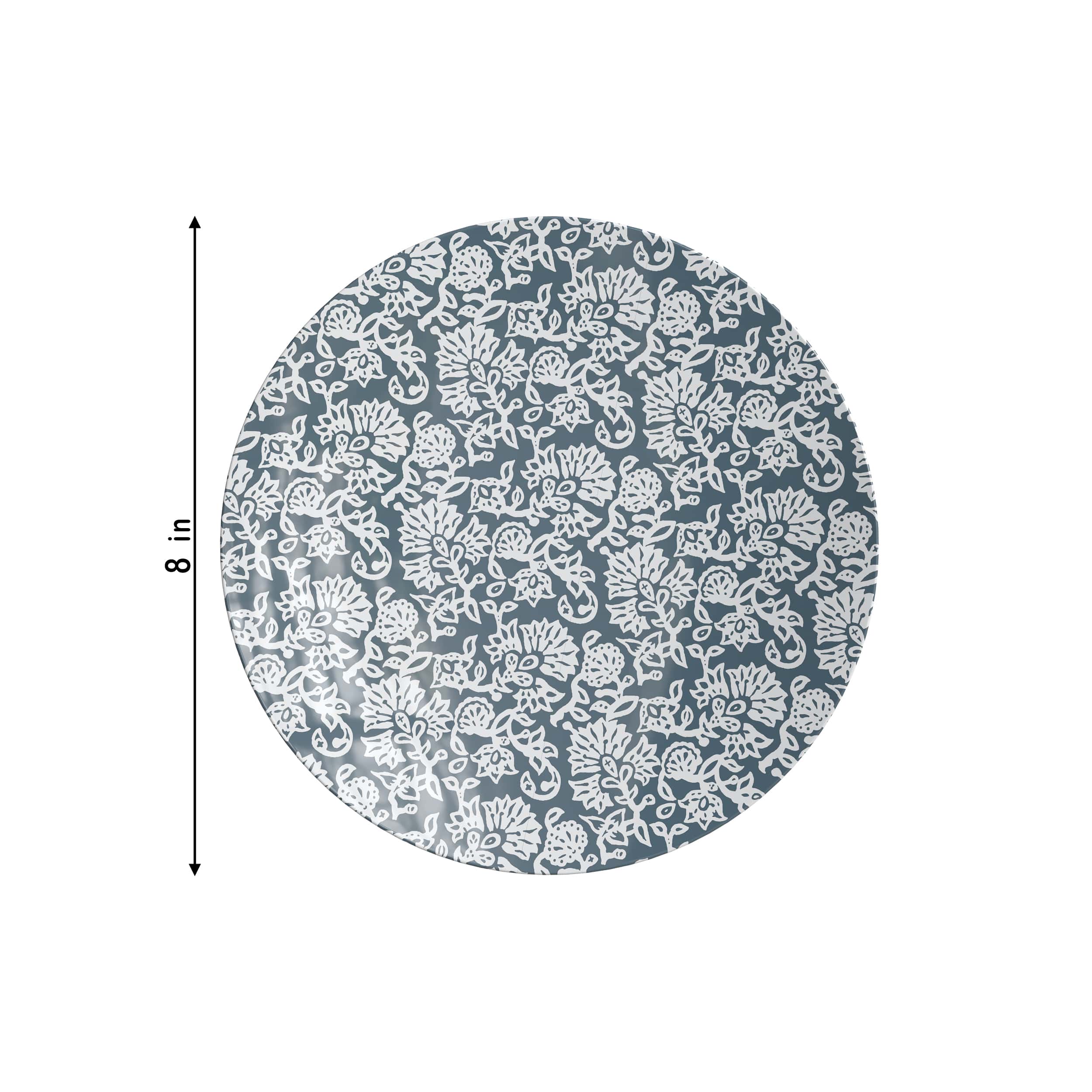 8 In. Garden Damask Design Plastic Plates | 120 Count