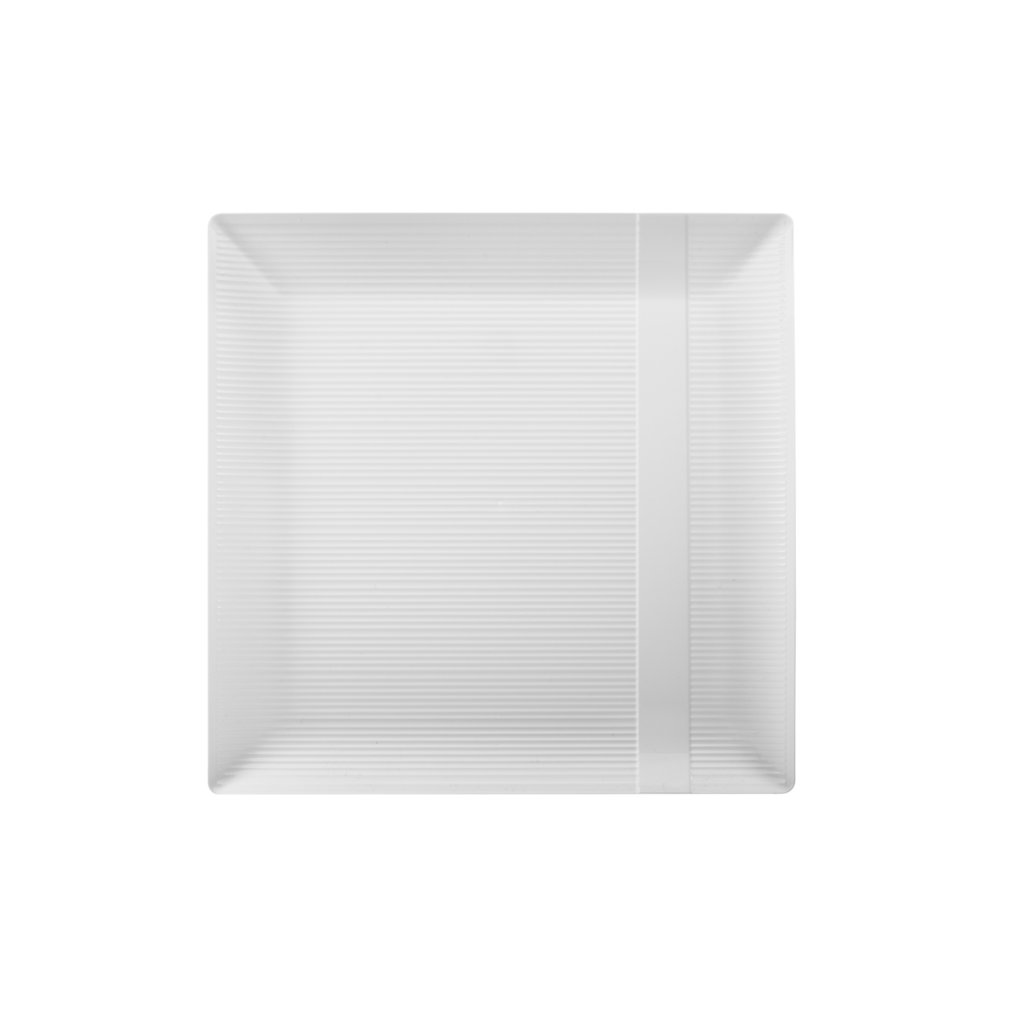 7.5" Zen Ridged White Square Plastic Plates (120 Count)