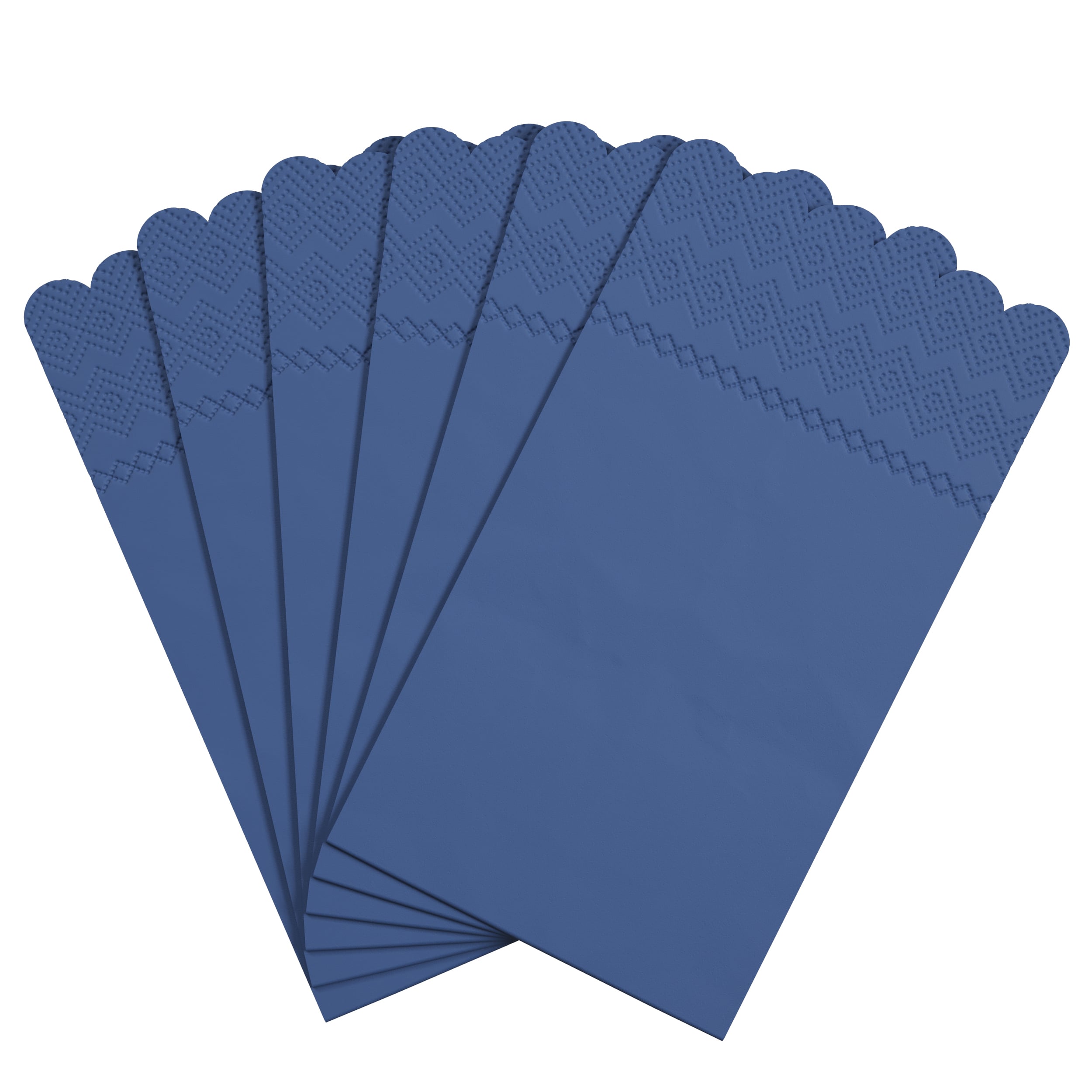 3 Ply China Blue Scalloped Dinner Napkins | 800 Count