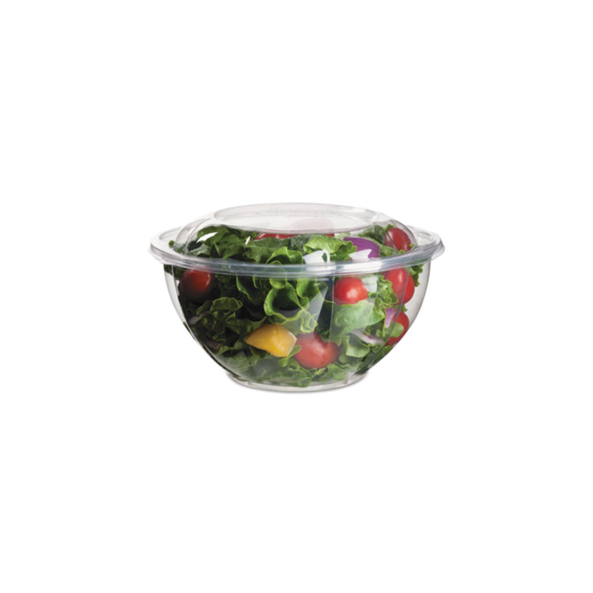 18 Oz. Disposable Salad Bowl To Go With Lids | 150 Sets