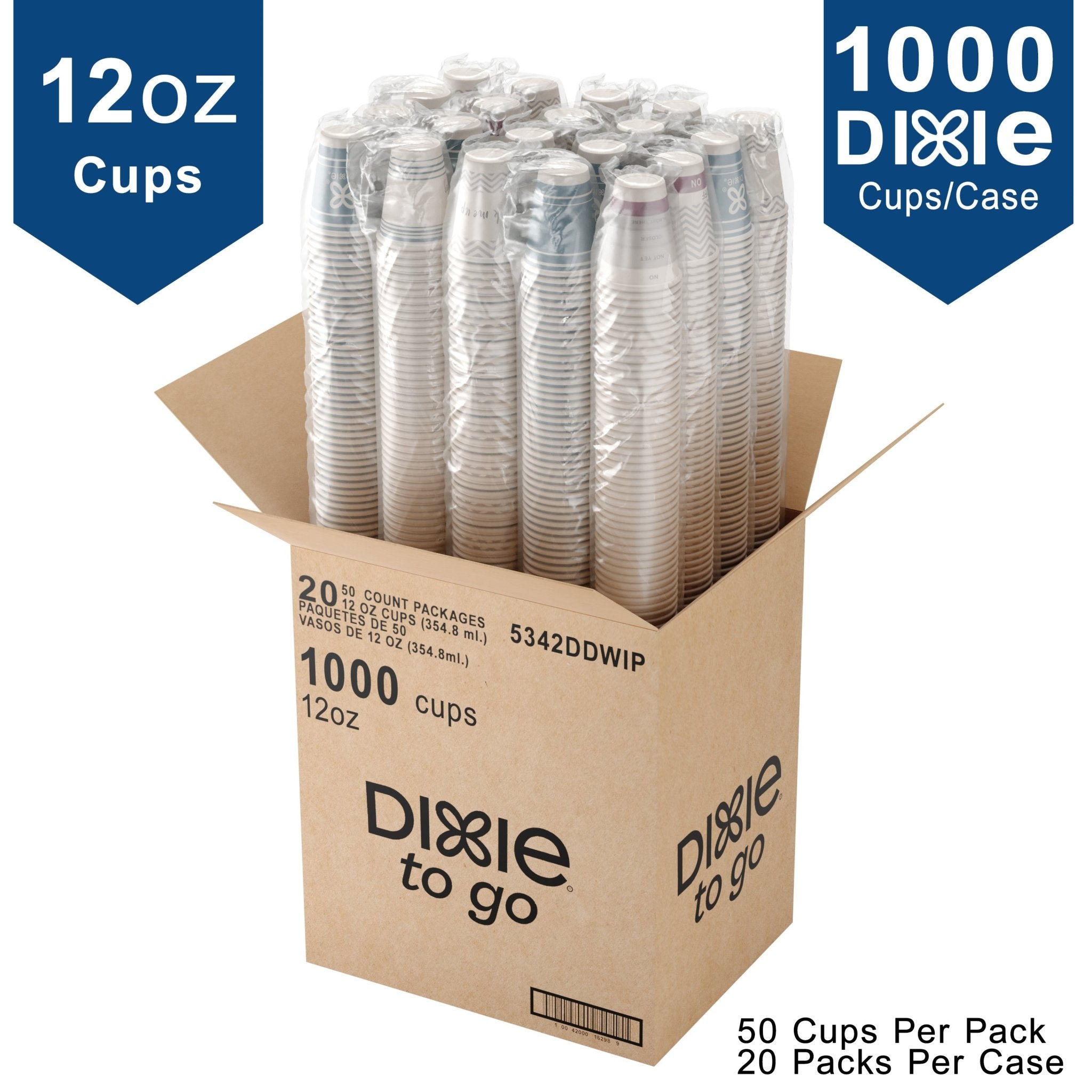 12 Oz. Dixie To Go Paper Cups | 1000 Count