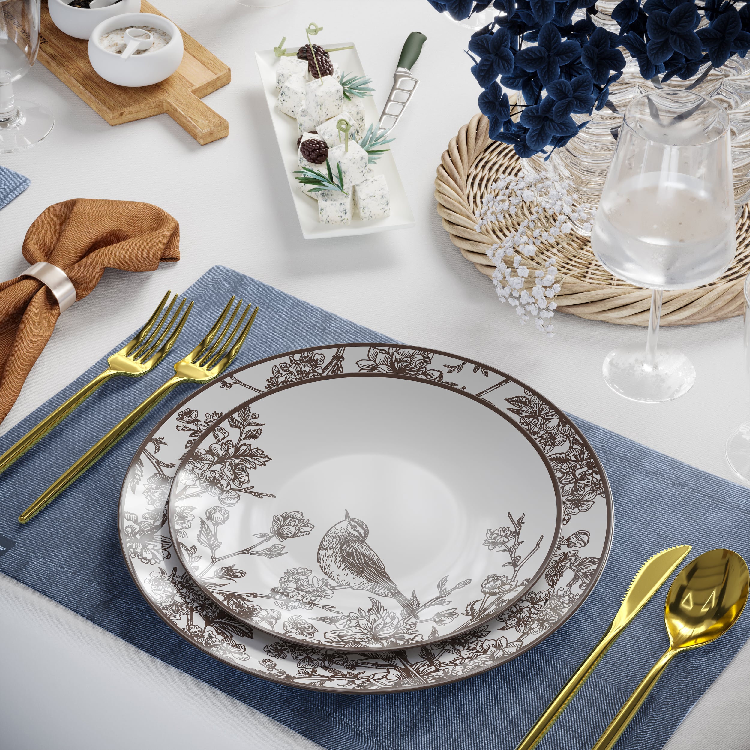 8 In. Rustik Design Plastic Plates | 120 Count