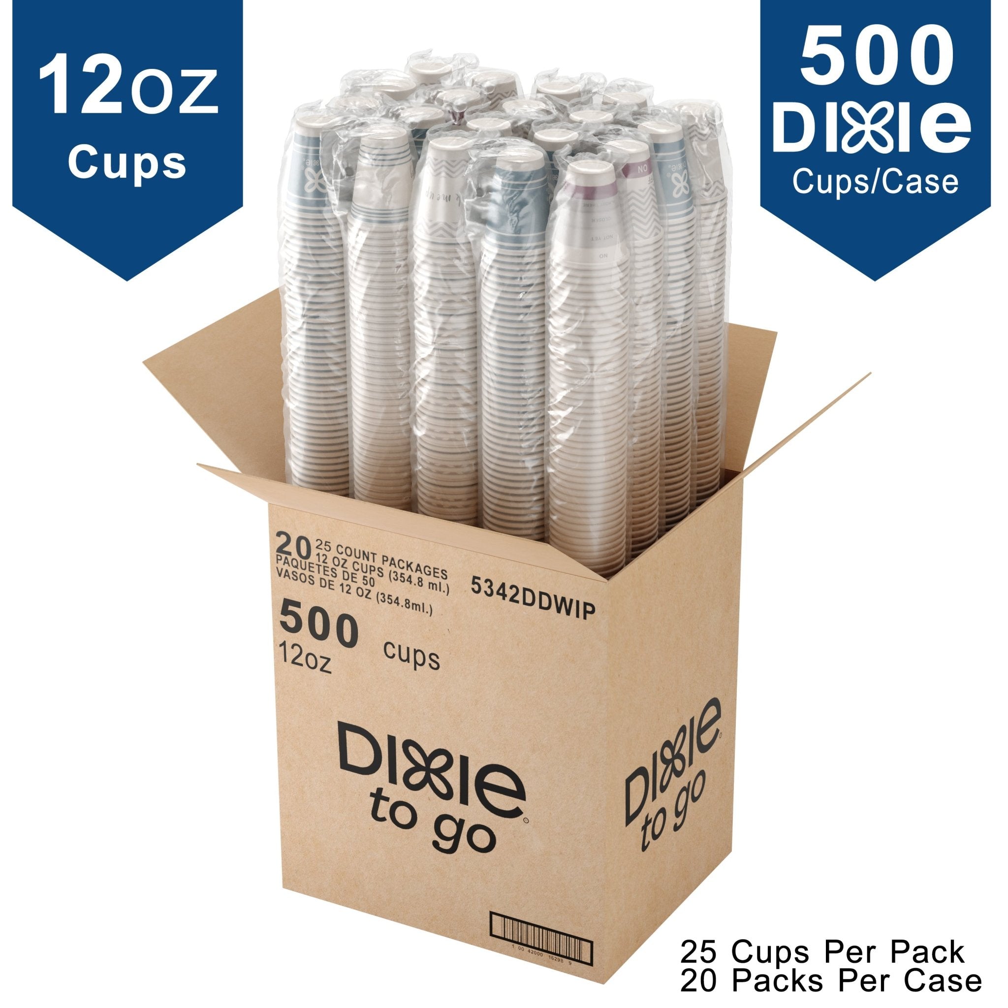 12 Oz. Dixie to go Paper Cups | 500 Count