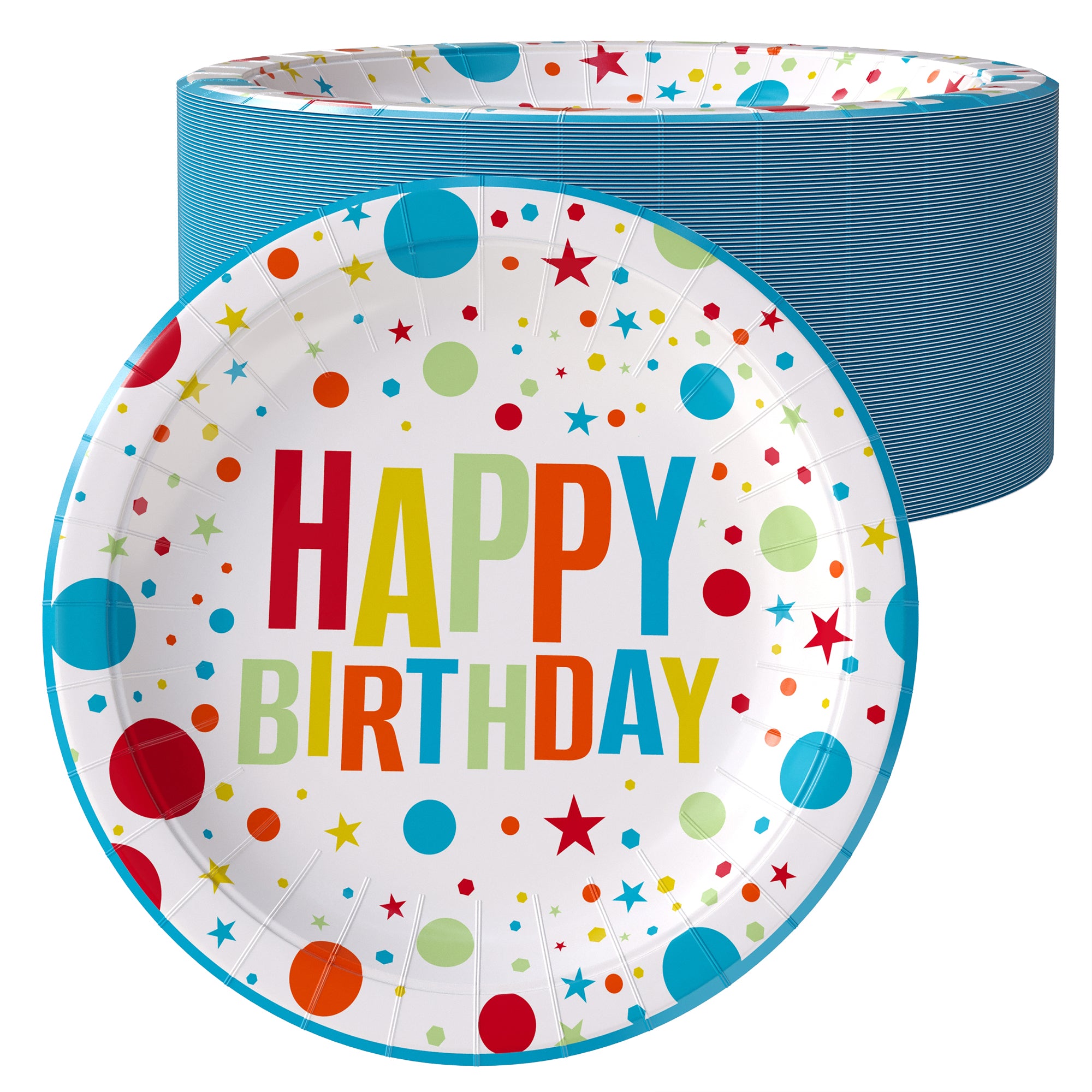 7 In. Birthday Print Paper Plates | 500 Count