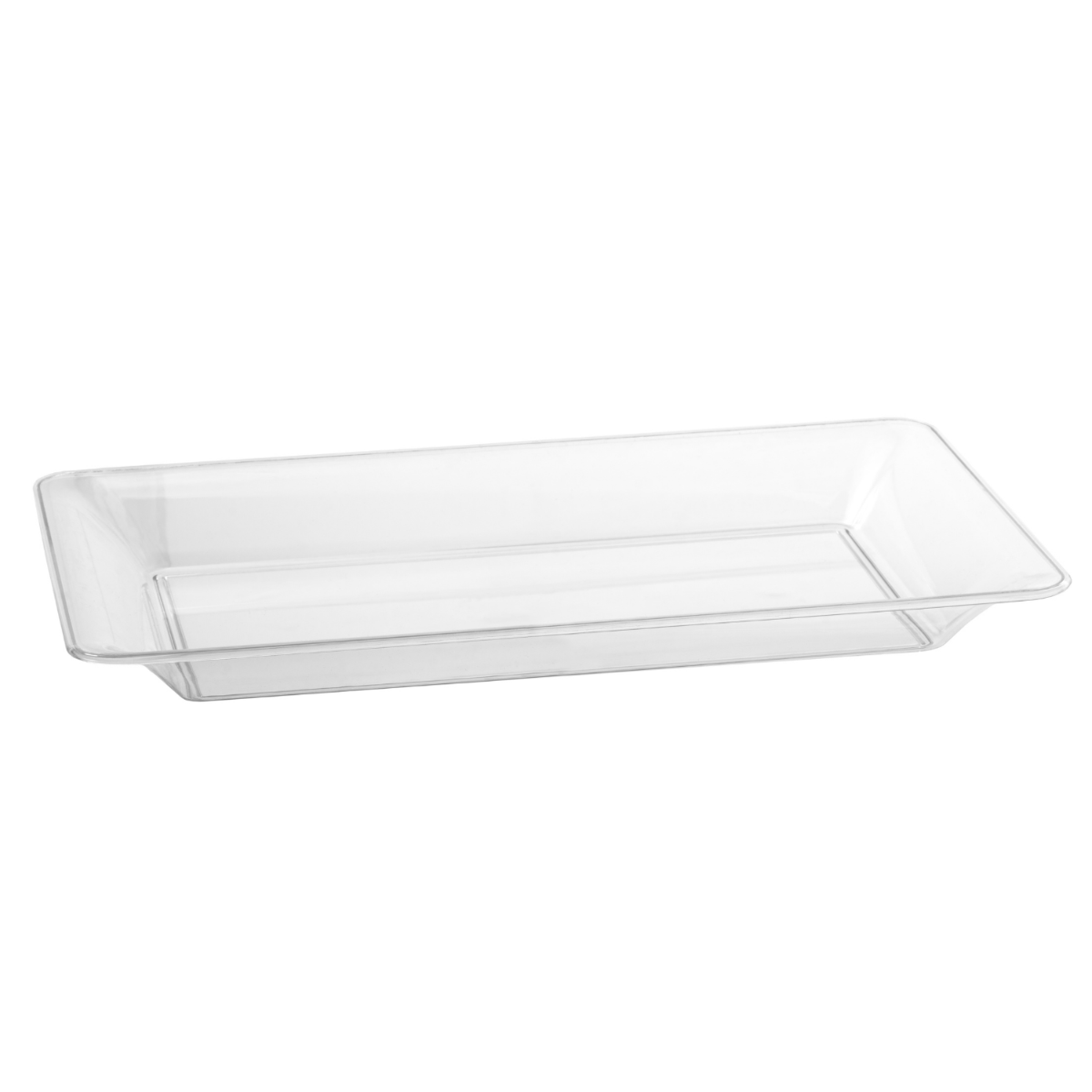 11.25" x 18.25" | Clear Rectangle Plastic Tray | 50 Pack