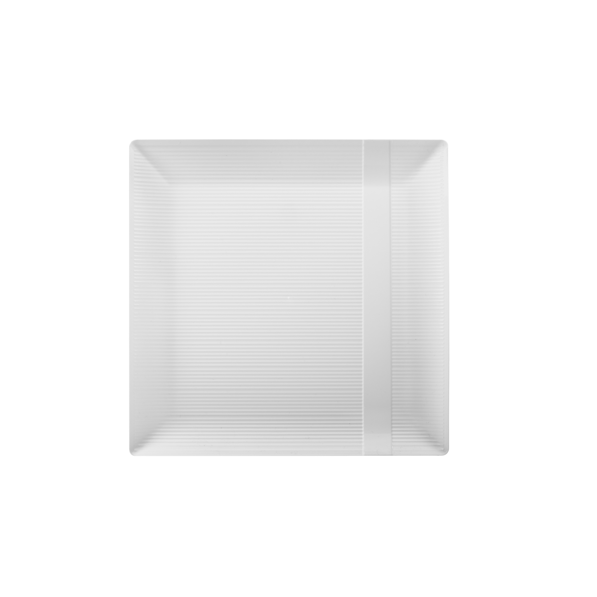 6.5" Zen Ridged White Square Plastic Plates (120 Count)