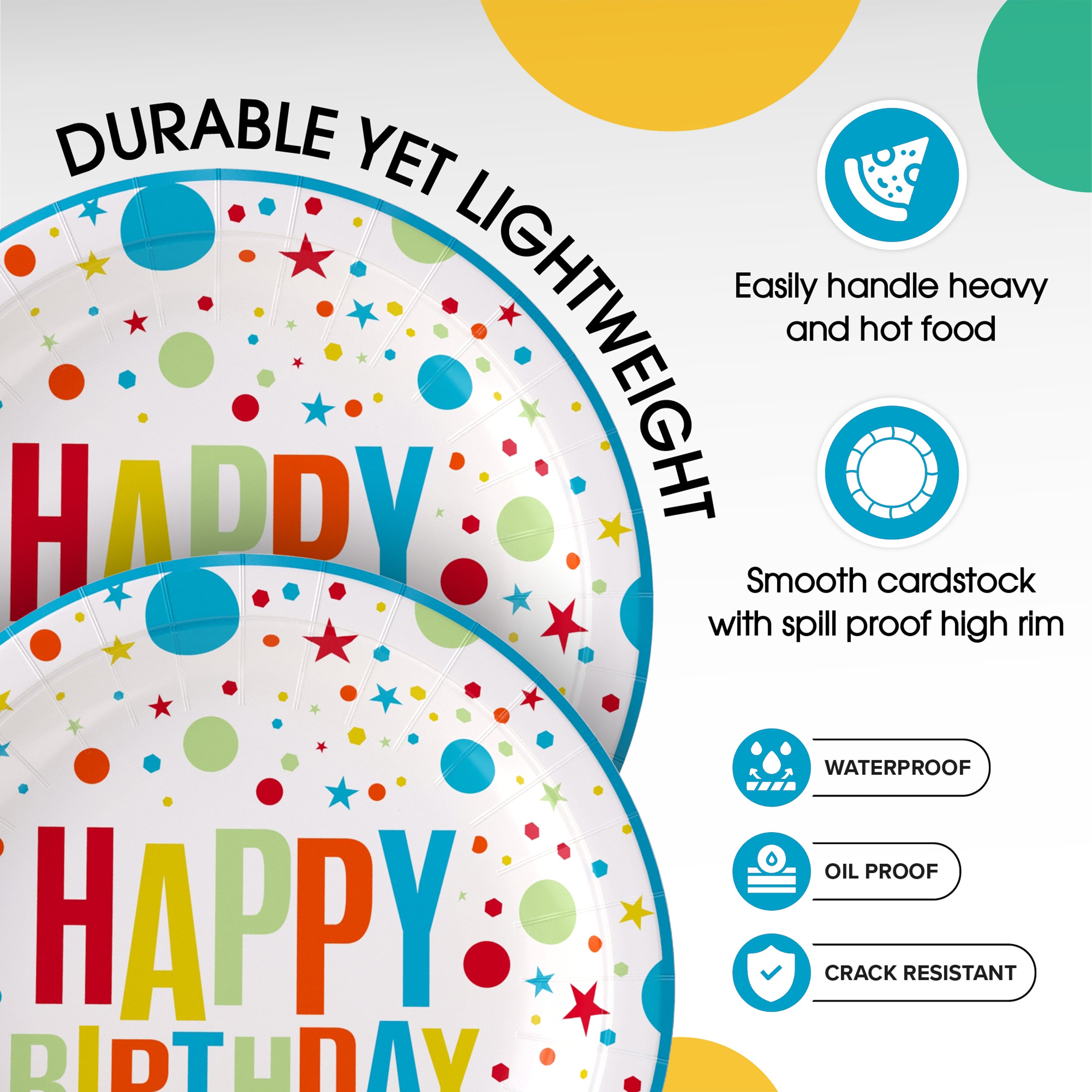 7 In. Birthday Print Paper Plates | 500 Count