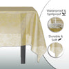 Gold Floral Printed Plastic Tablecloth | 48 Count