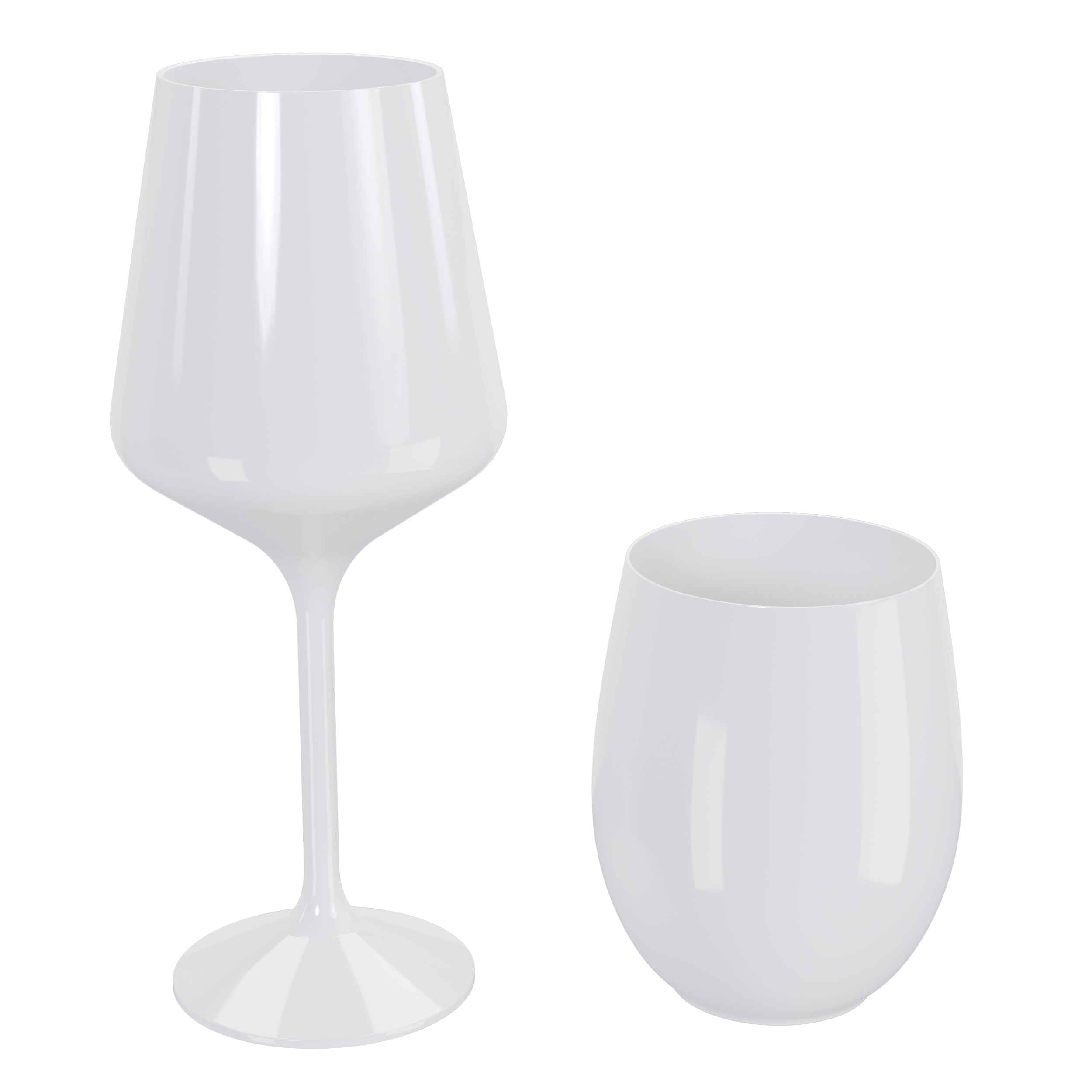 Reusable 16 Oz. White Stemmed Wine Cup | 12 Count