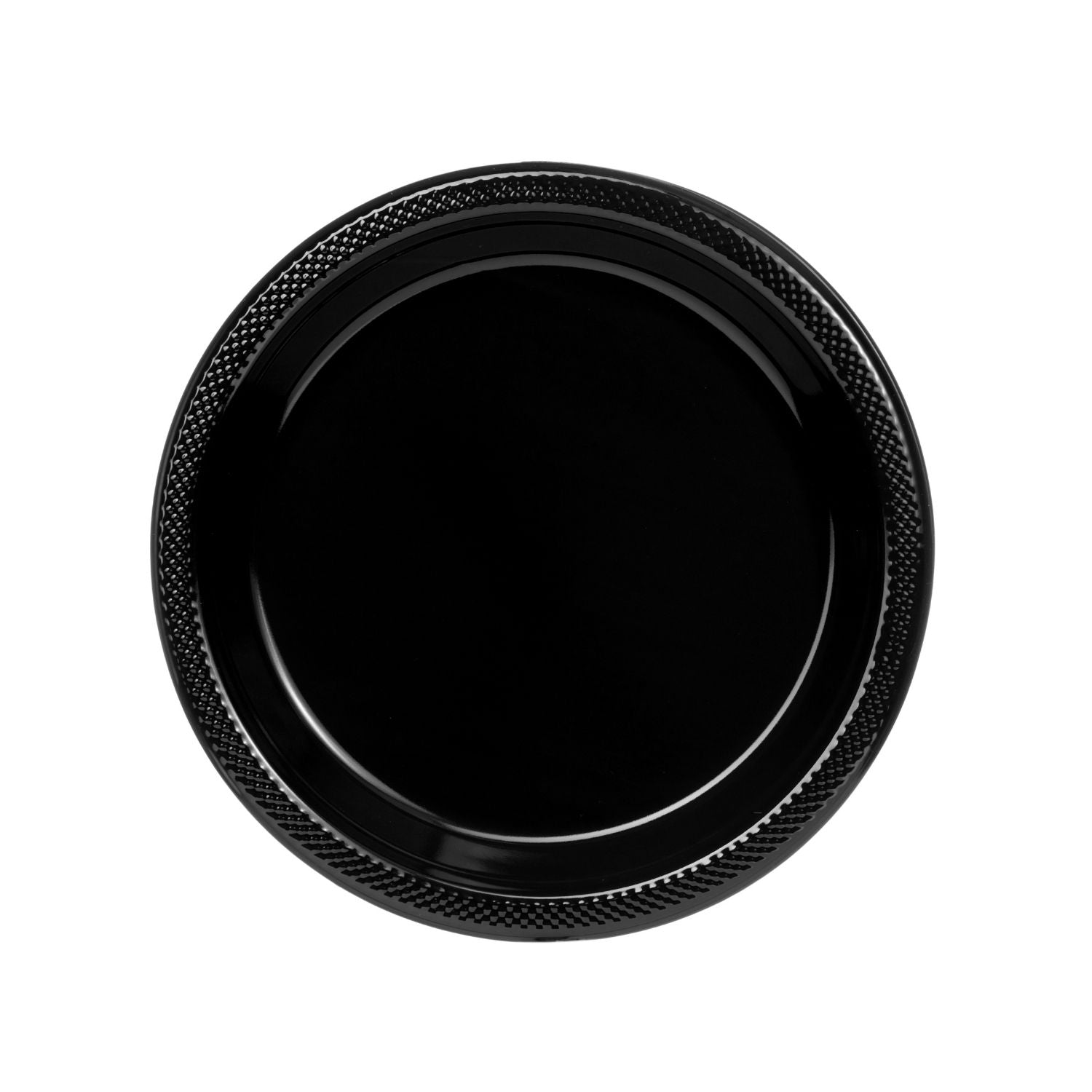 7" | Black Plastic Plates | 600 Count
