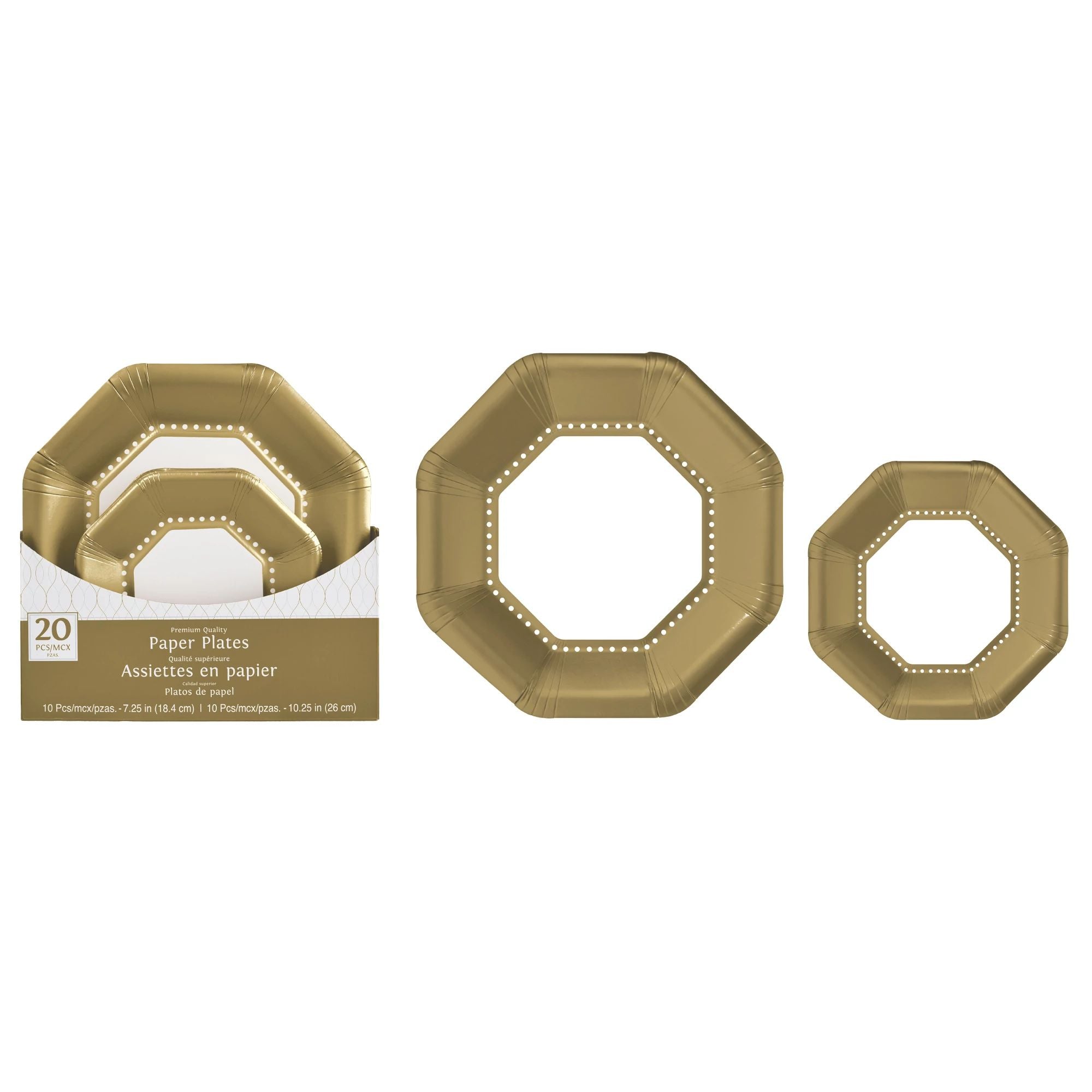 Gold Premium Octagonal Paper Plates Multipack, 7.5-in & 10-in, 20-pcs ...