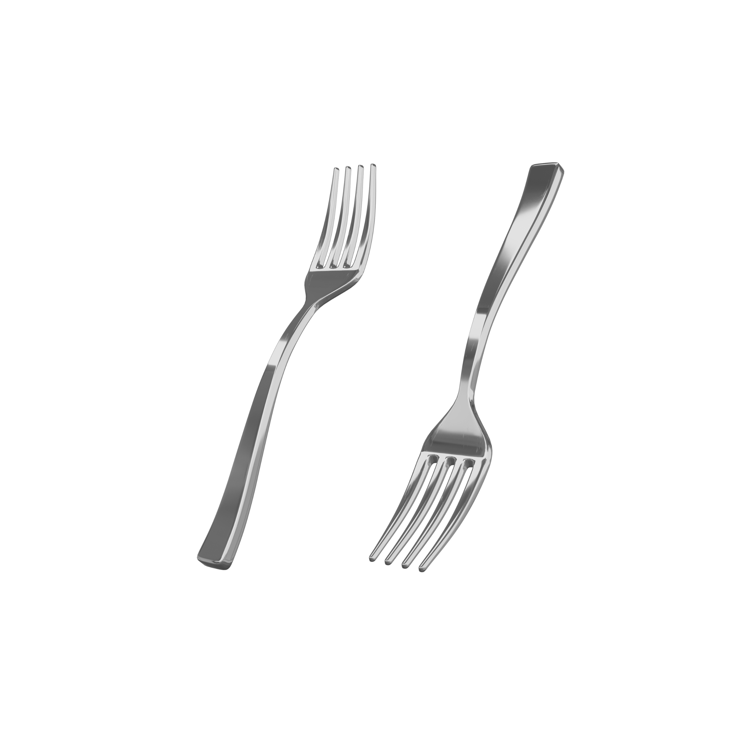 Exquisite Silver Plastic Tasting Forks | 500 Count