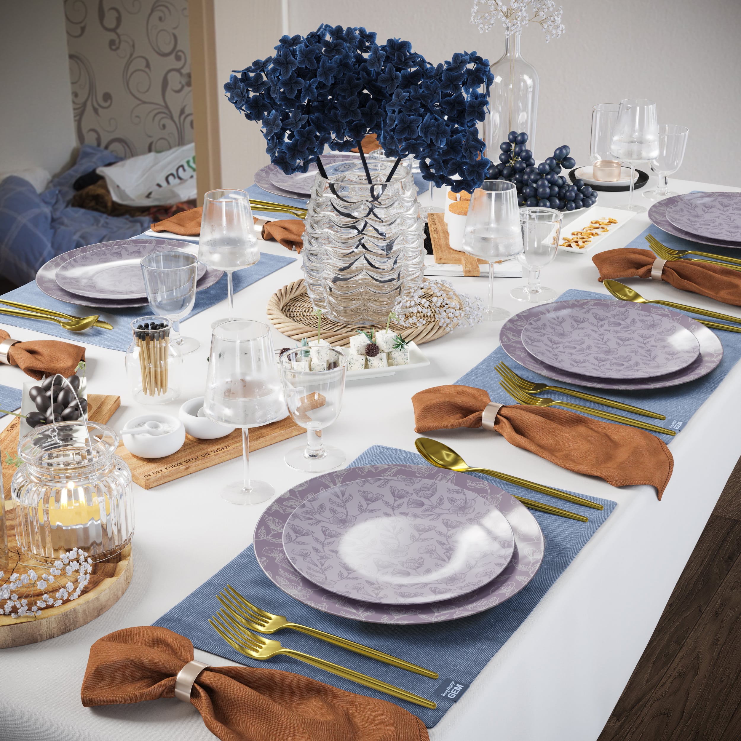 8 In. Blossom Circle Design Plastic Plates | 120 Count