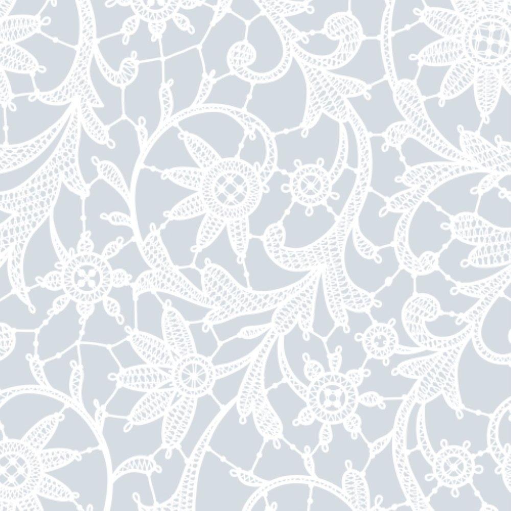 White Lace Printed Plastic Tablecloth | 48 Count