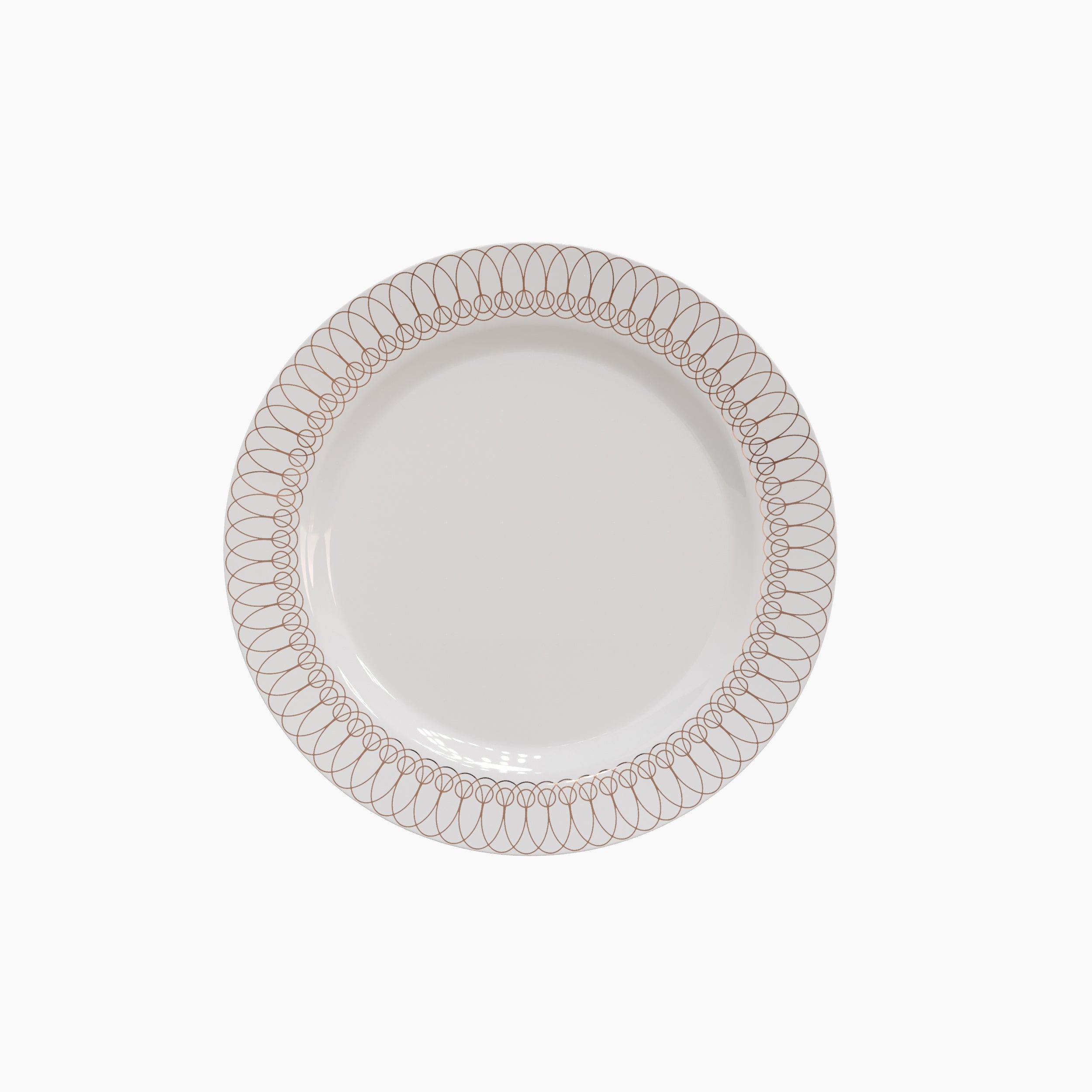 7.5 In. Rose Gold Ovals Design Plates | 240 Count