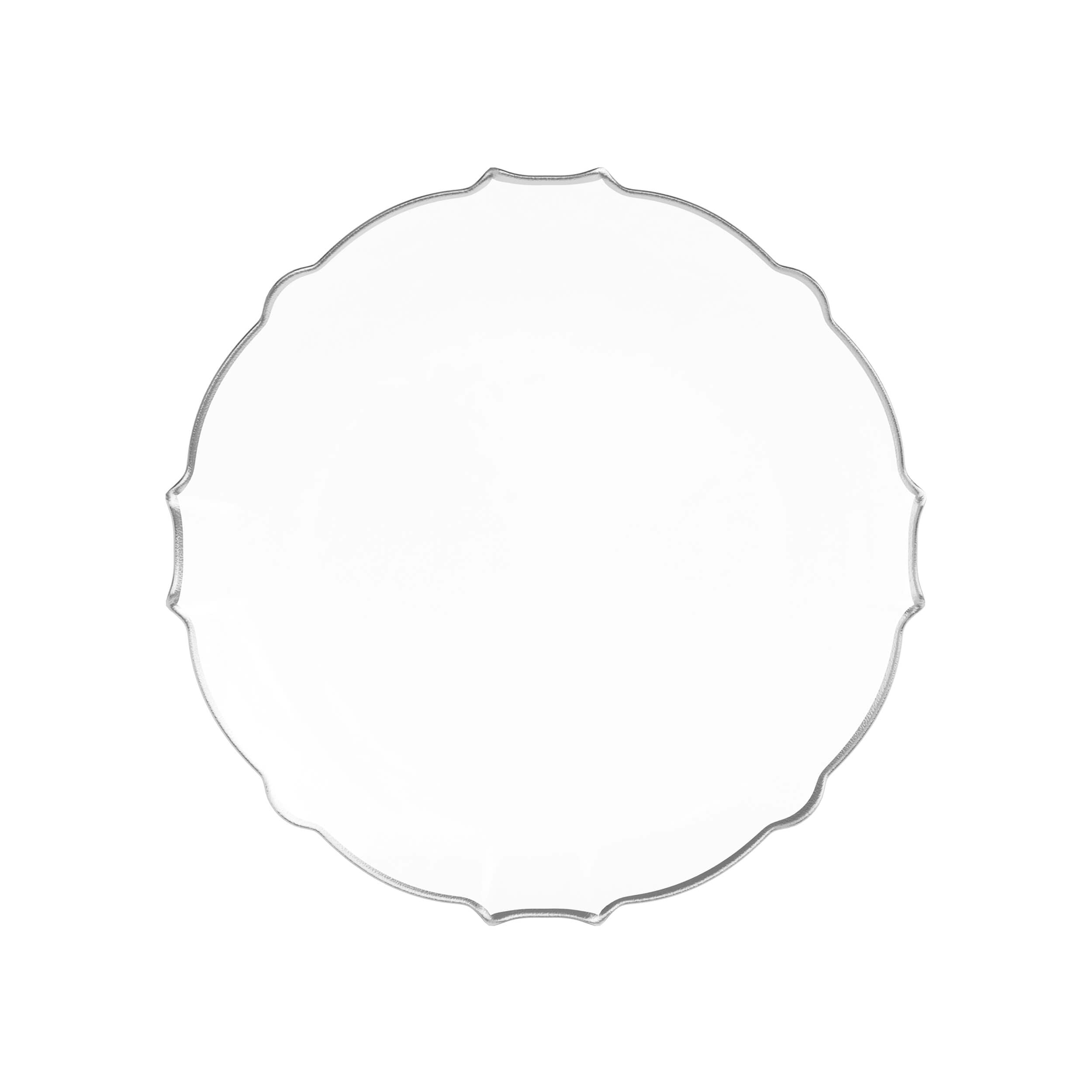 7.5 In. Clear/Silver Petal Plates | 120 Count