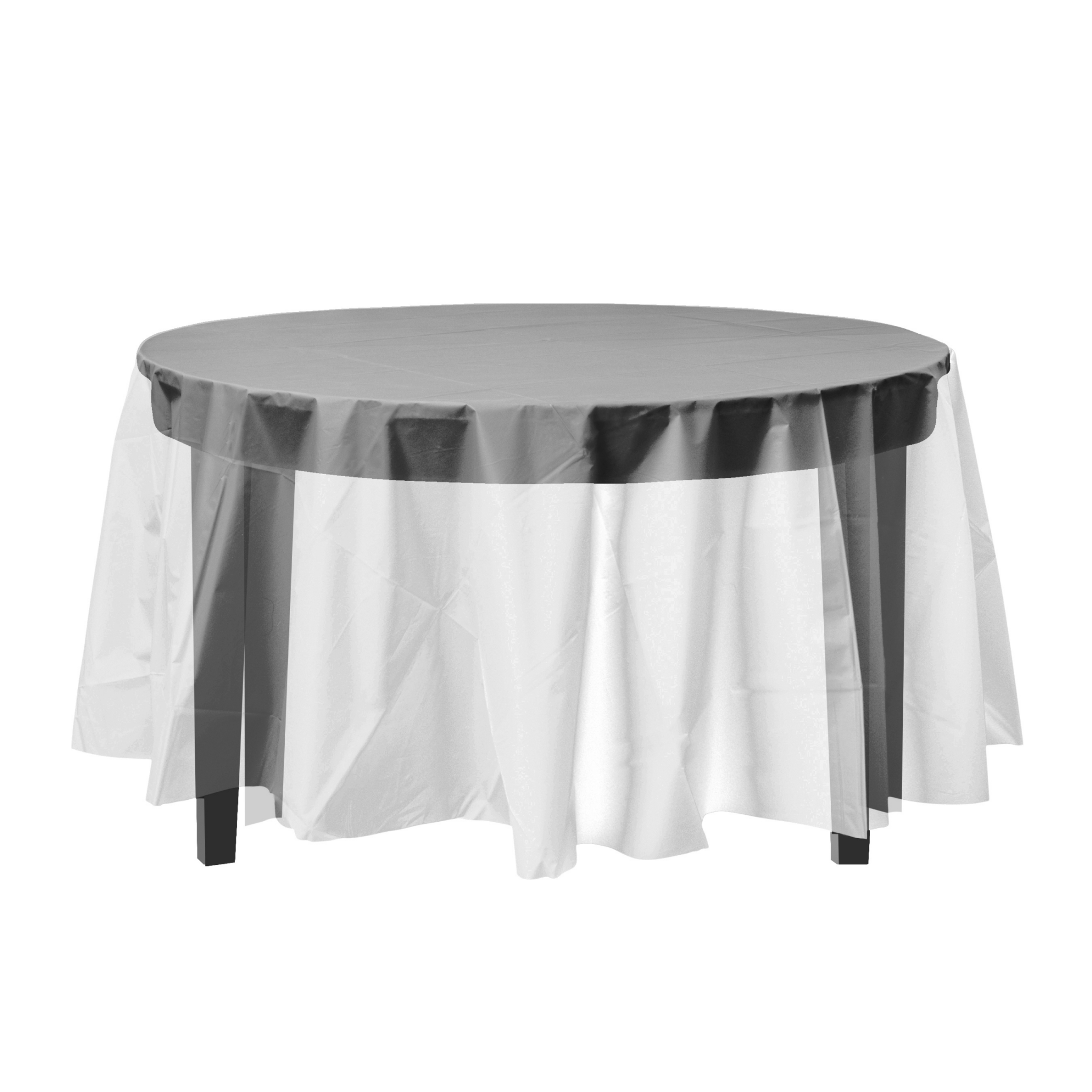 Clear Round Plastic Tablecloth | 48 Count