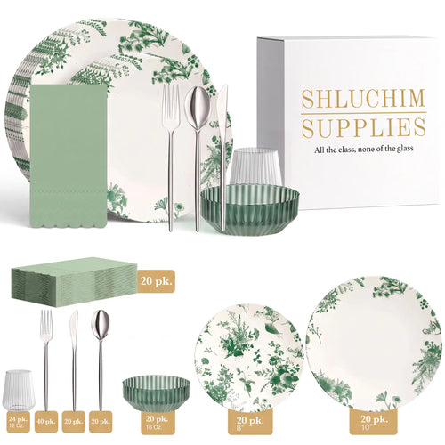 Service for 20 | Sukkos Under the Leaves | with Bowls & Cups