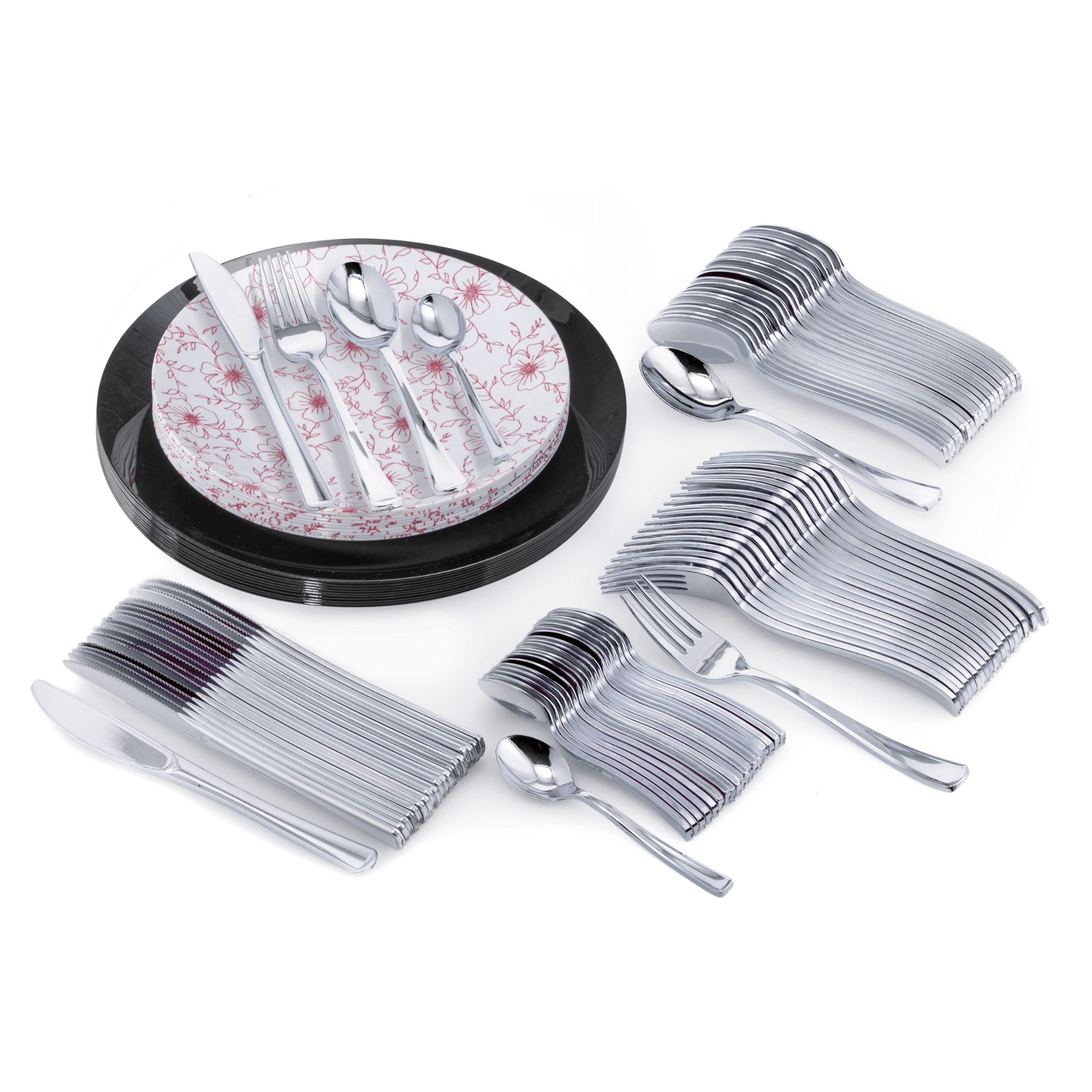 140 Piece Flora Combo Set | Serves 20 Guests