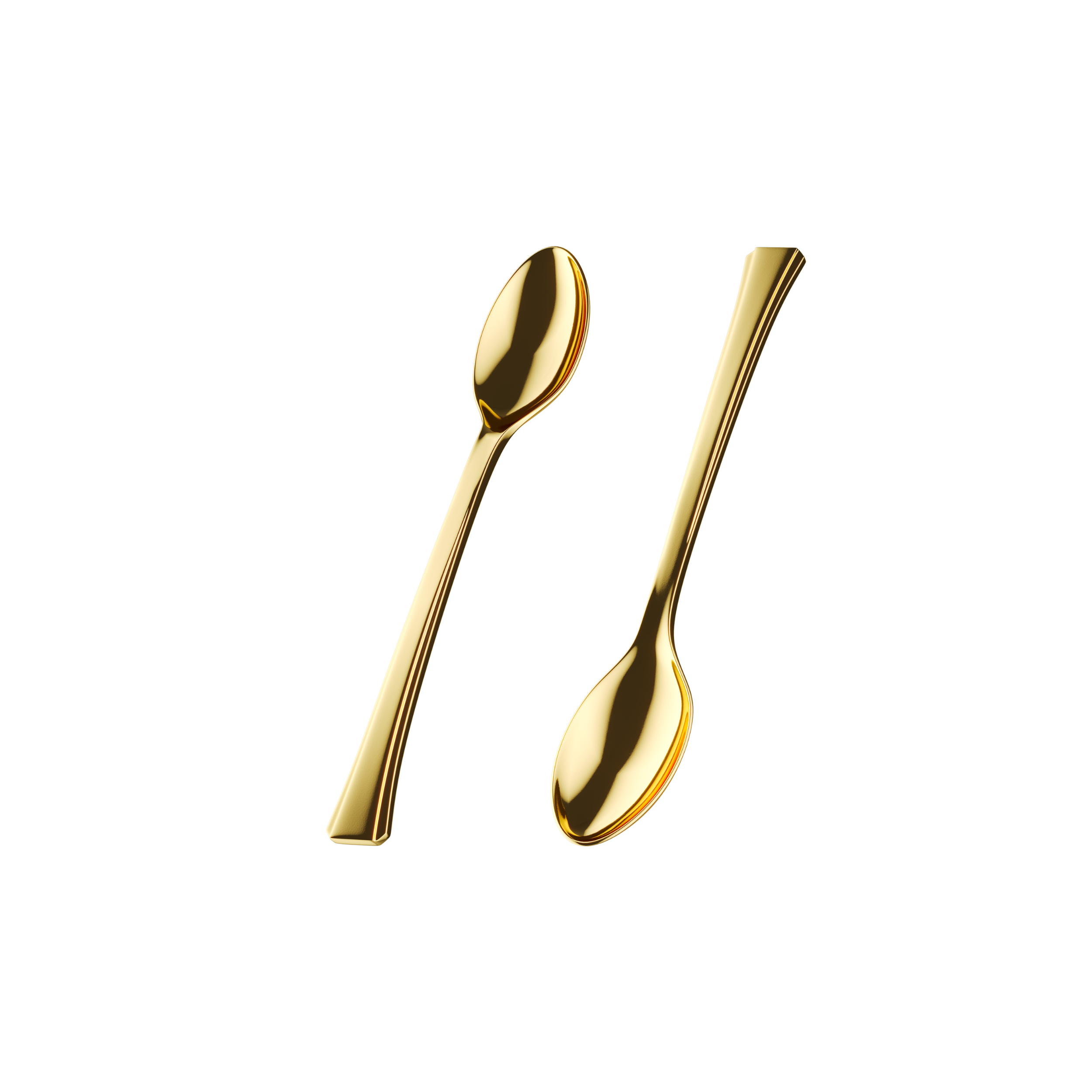 Exquisite Gold Plastic Tasting Spoons | 500 Count