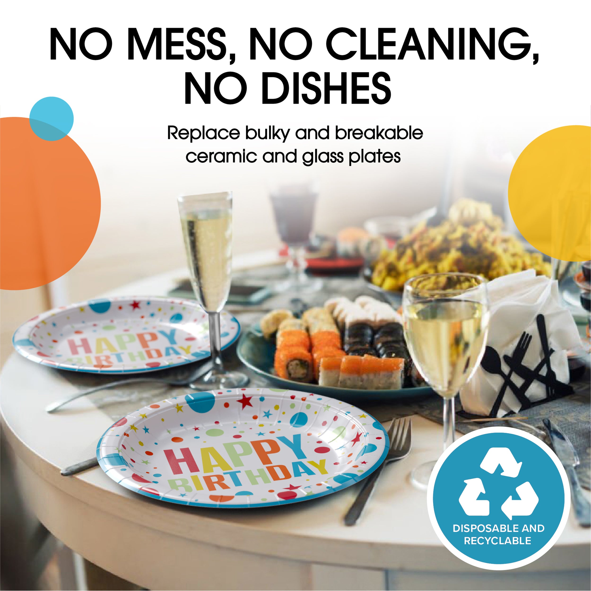 7 In. Birthday Print Paper Plates | 500 Count