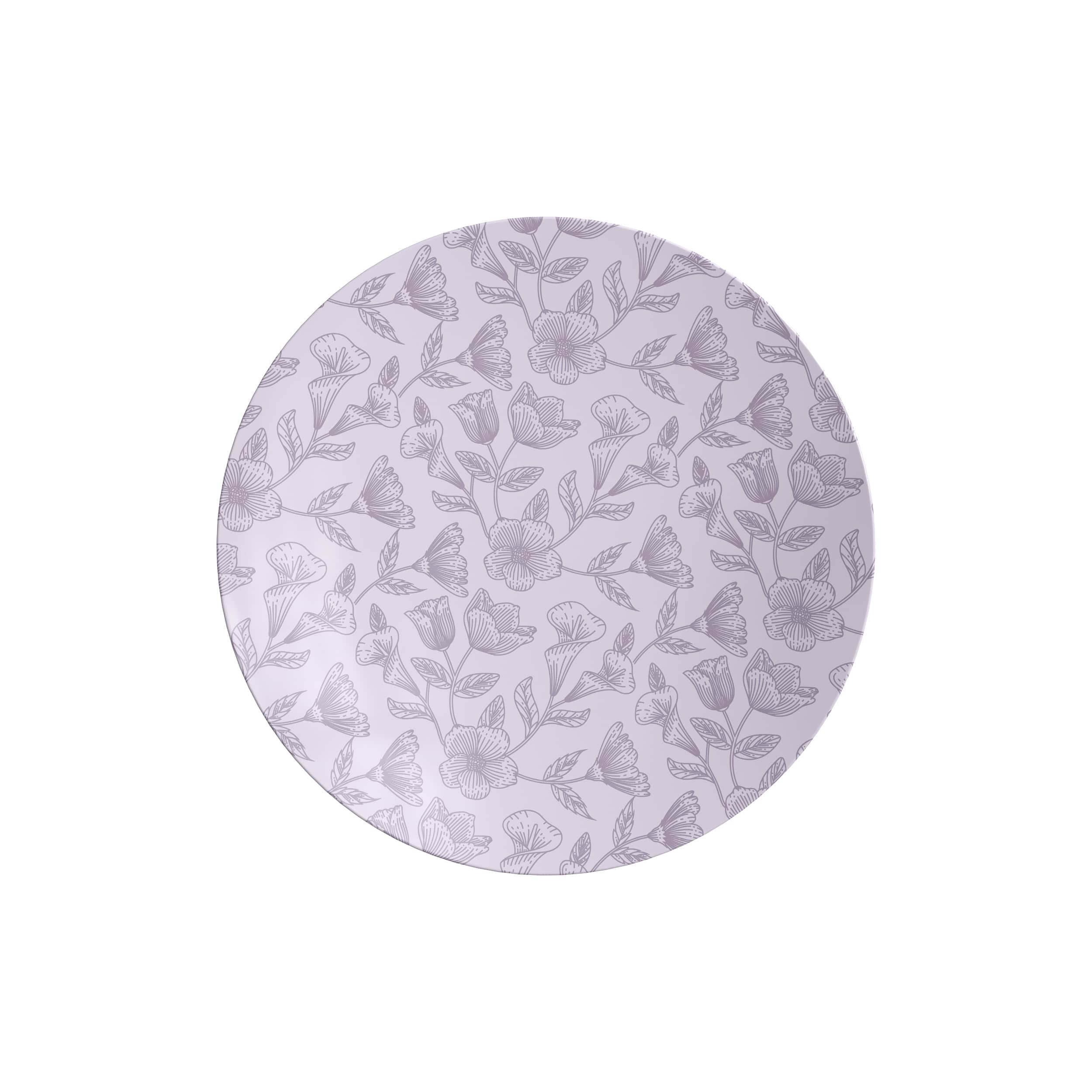 8 In. Blossom Circle Design Plastic Plates | 120 Count