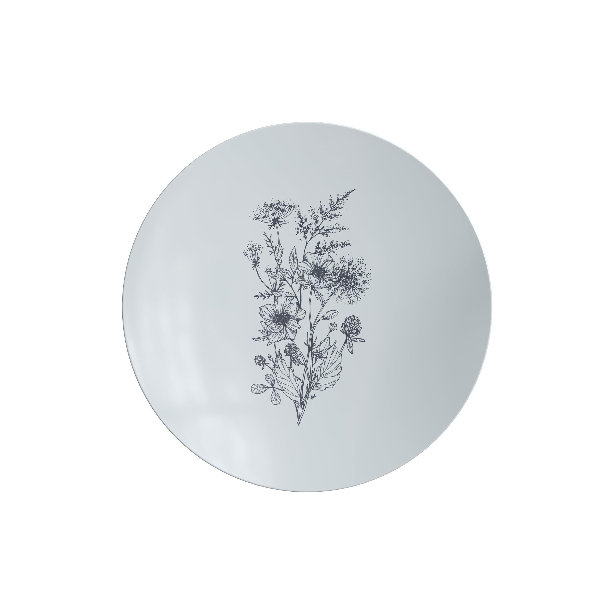 8 In. Dandelion Bloom Design Plastic Plates | 120 Count